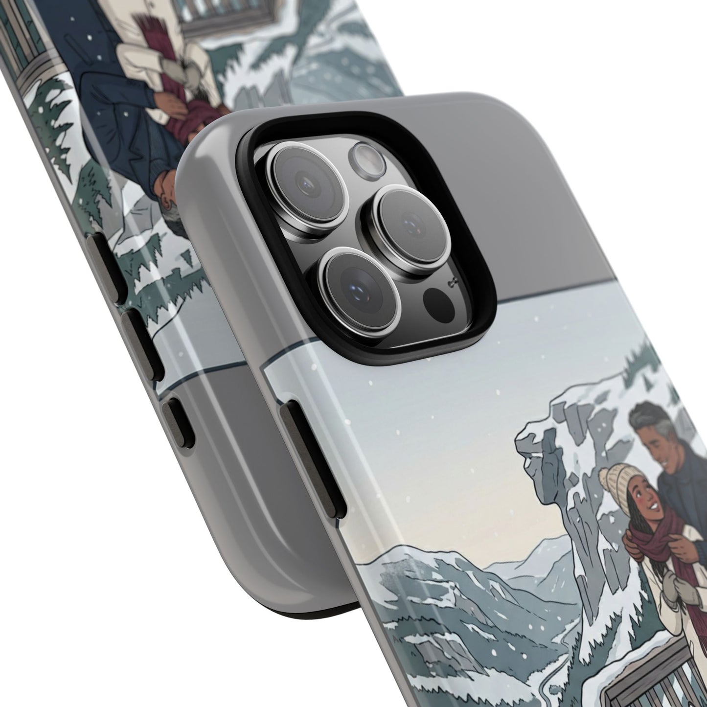 Winter Scenic Phone Case — Franconia Notch NH Couples & Husky Design