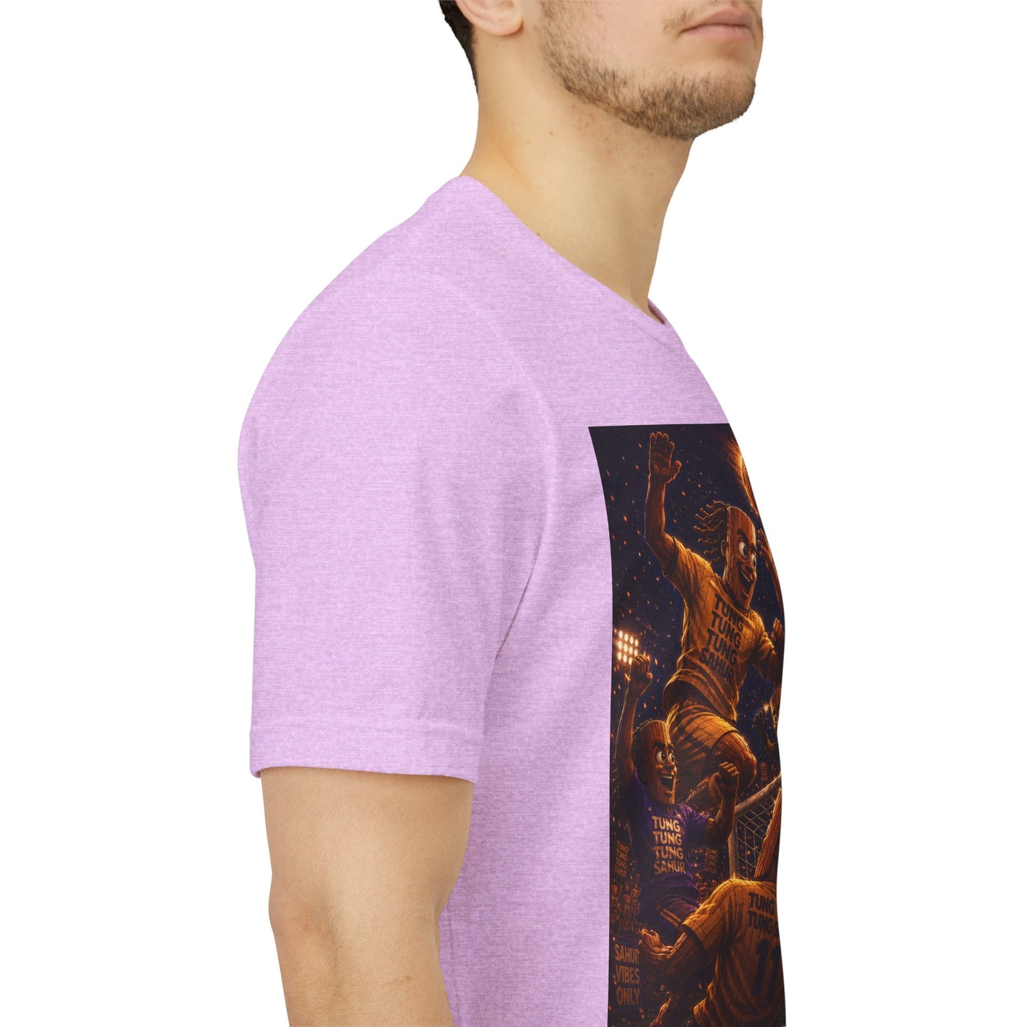 Tung Tung Tung Sahur Header Goal Soccer Action Graphic Tee — Team Court Night Design