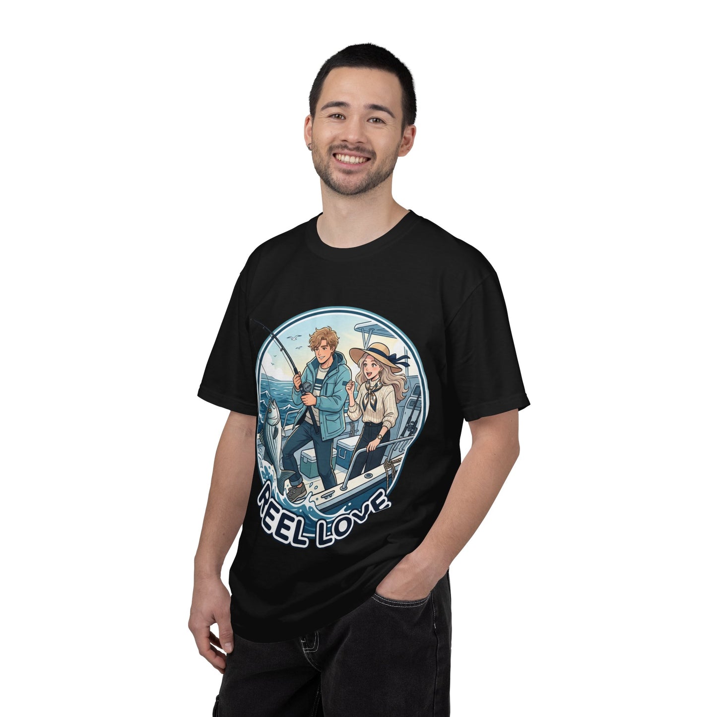 Reel Love Fishing T-Shirt — Cute Couple Anglers Graphic Tee