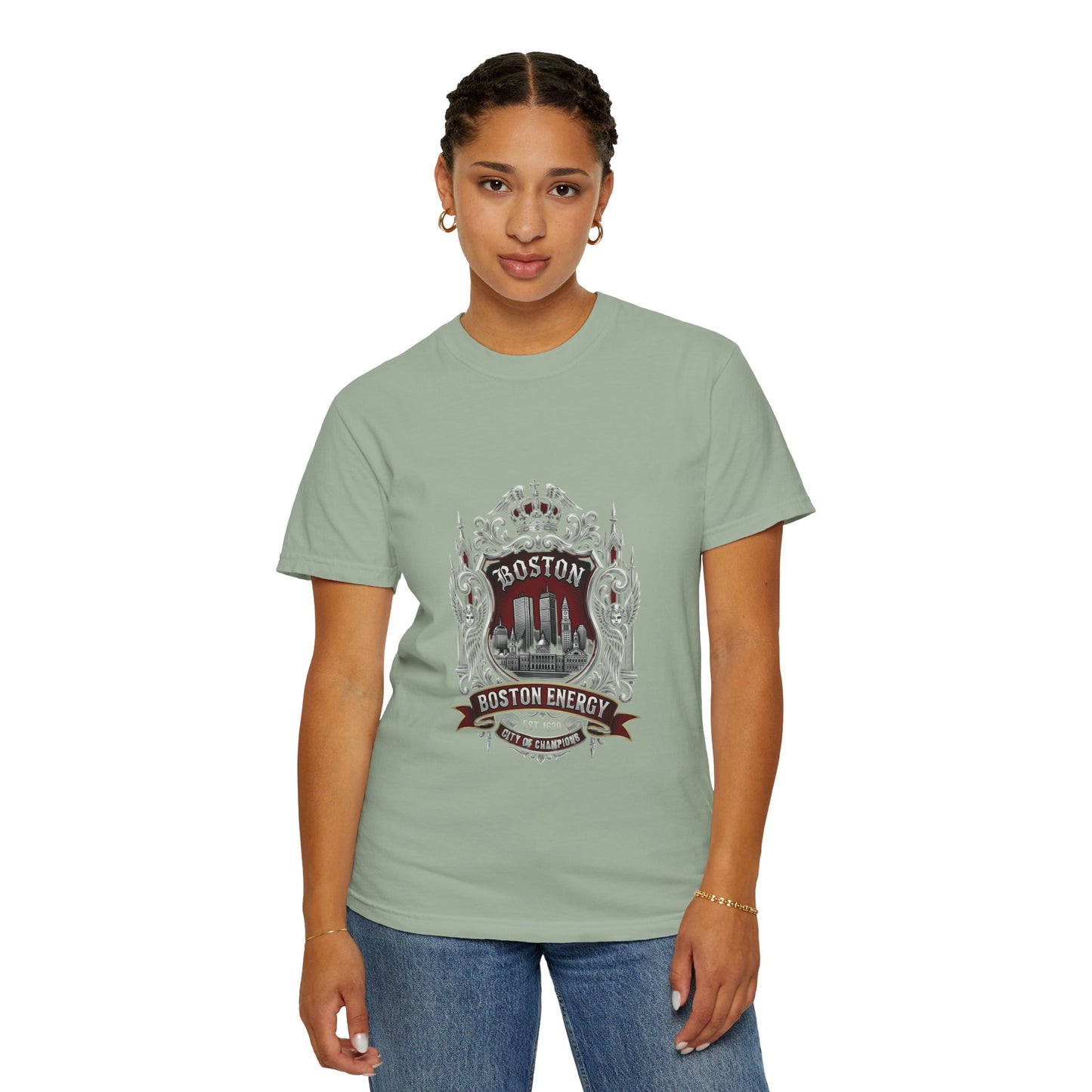 Boston Energy Vintage Crest T-Shirt — Retro City Skyline Tee
