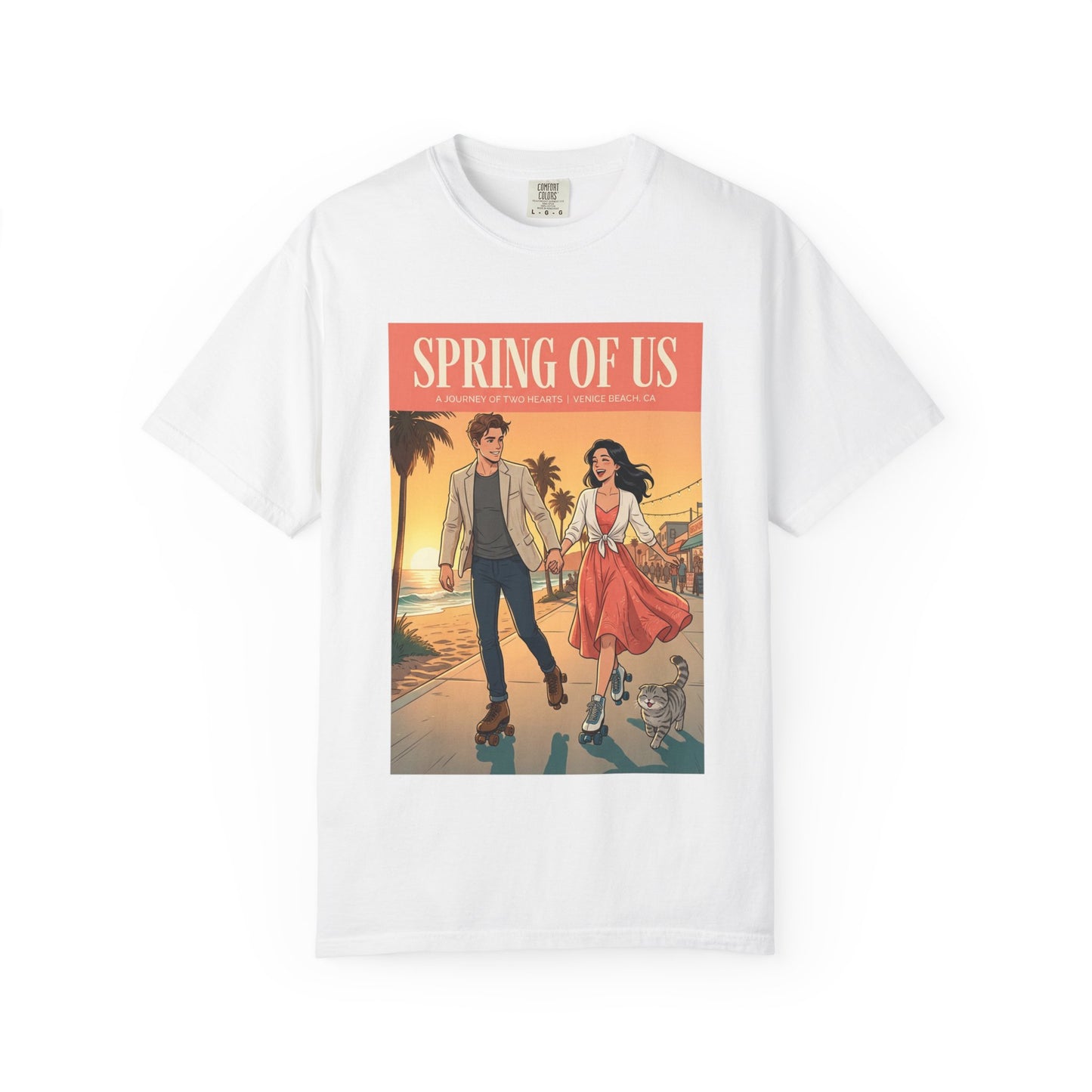 Spring of Us T-Shirt — Vintage Romantic Beach Couple Graphic Tee