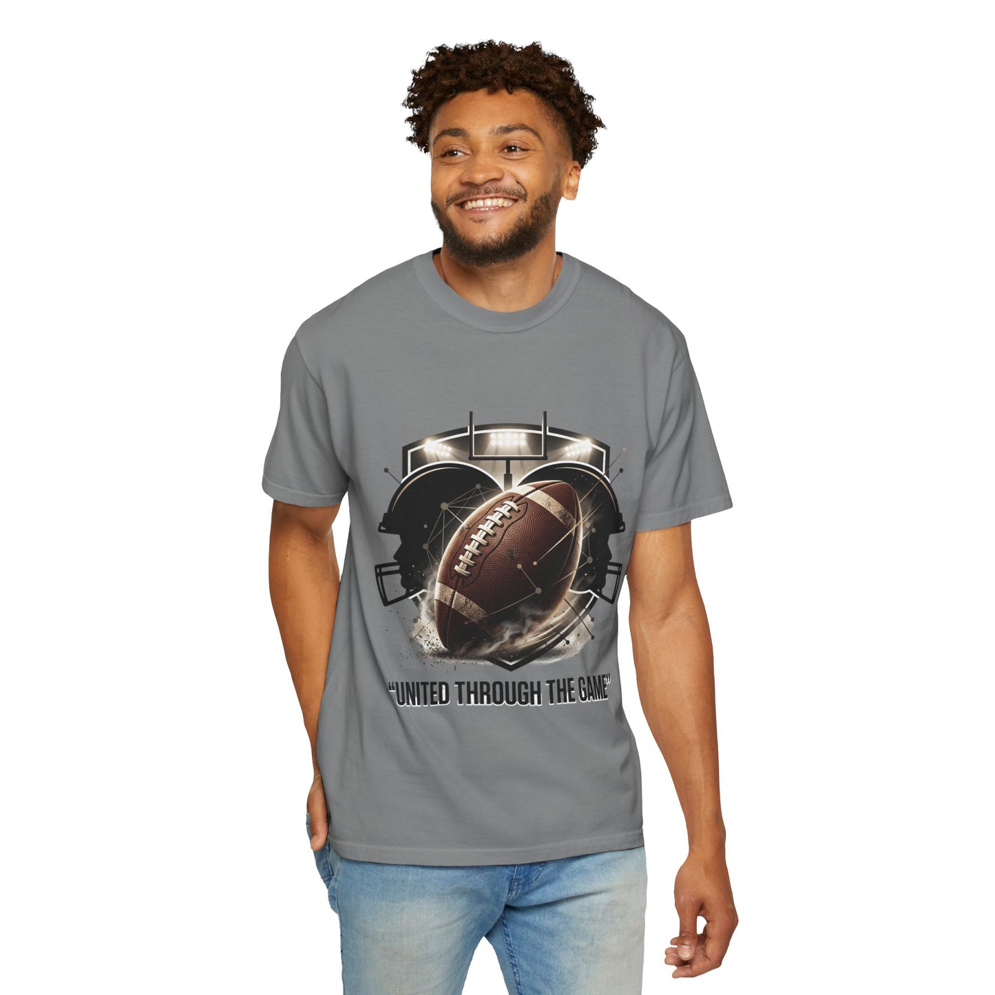 Football T-Shirt — "United Through the Game" Team Spirit Tee