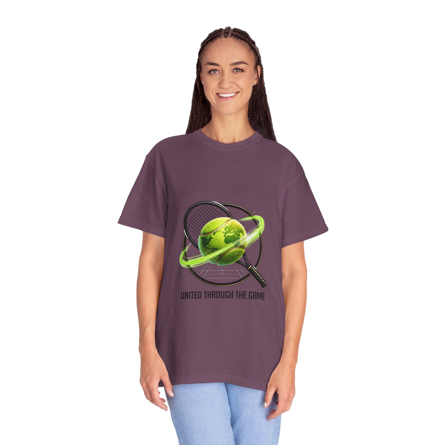Tennis Globe T‑Shirt — "United Through the Game" Sports Tee