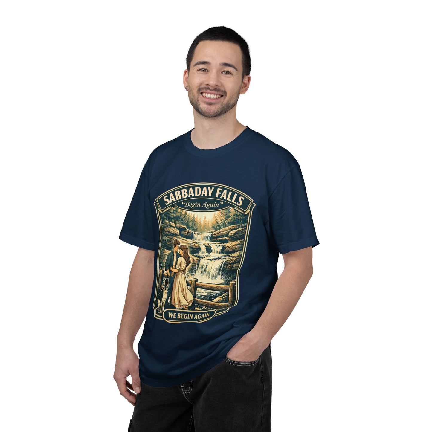 Sabbaday Falls 'We Begin Again' Vintage Nature T-Shirt