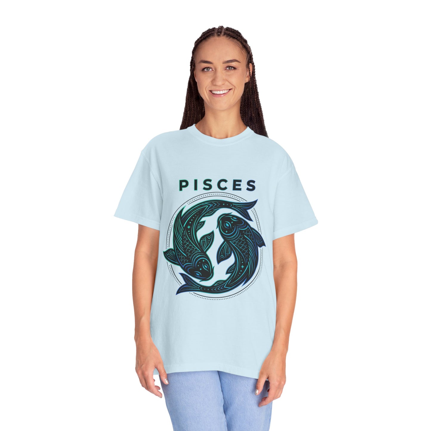 Pisces Zodiac T-Shirt — Artistic Twin Fish Astrology Tee