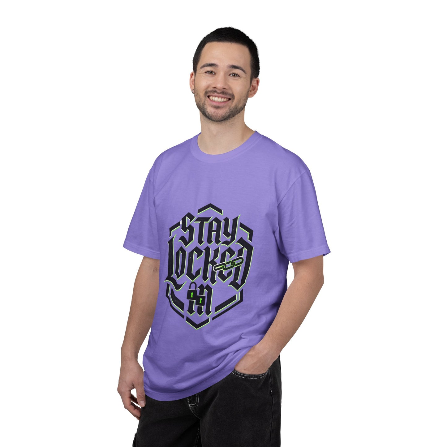 Stay Locked T-Shirt — Hexagonal Streetwear Graphic Tee