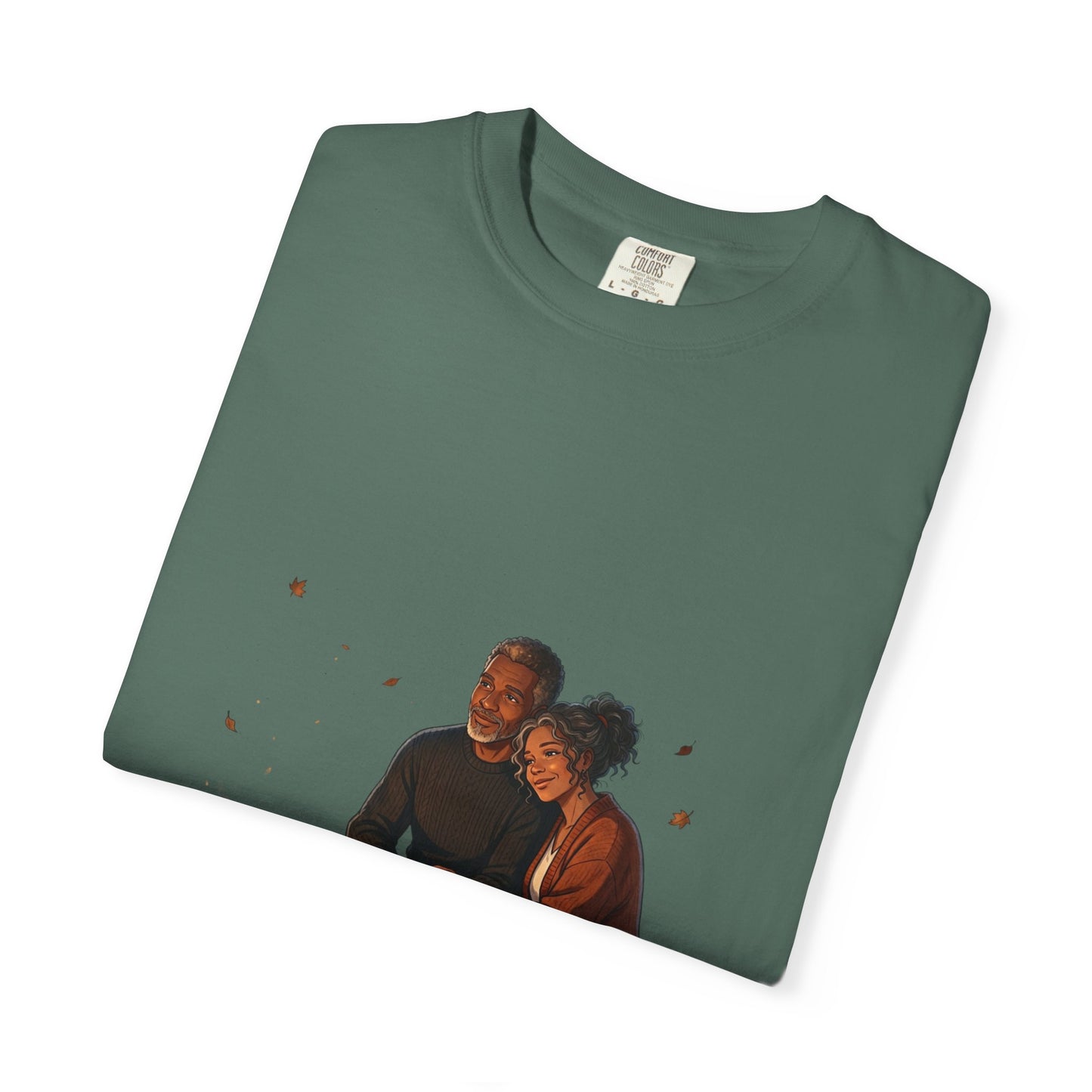 Midnight Firelight T-Shirt — Cozy Couple Campfire Graphic Tee