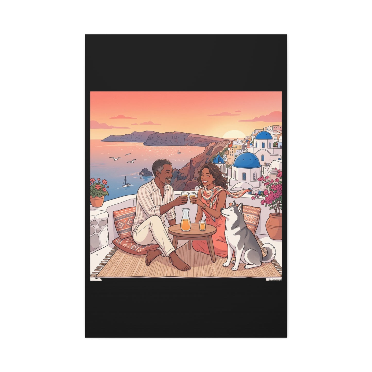 Santorini, Greece – “Sunset Serenade - Matte Canvas, Stretched, 1.25"