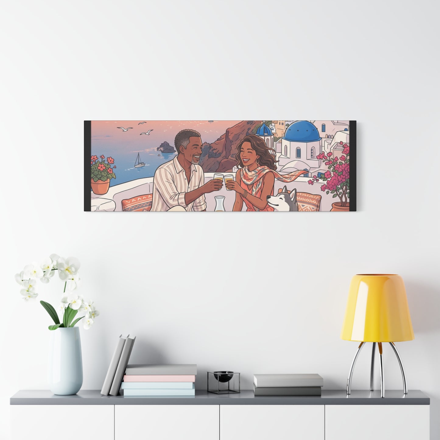 Santorini, Greece – “Sunset Serenade - Matte Canvas, Stretched, 1.25"