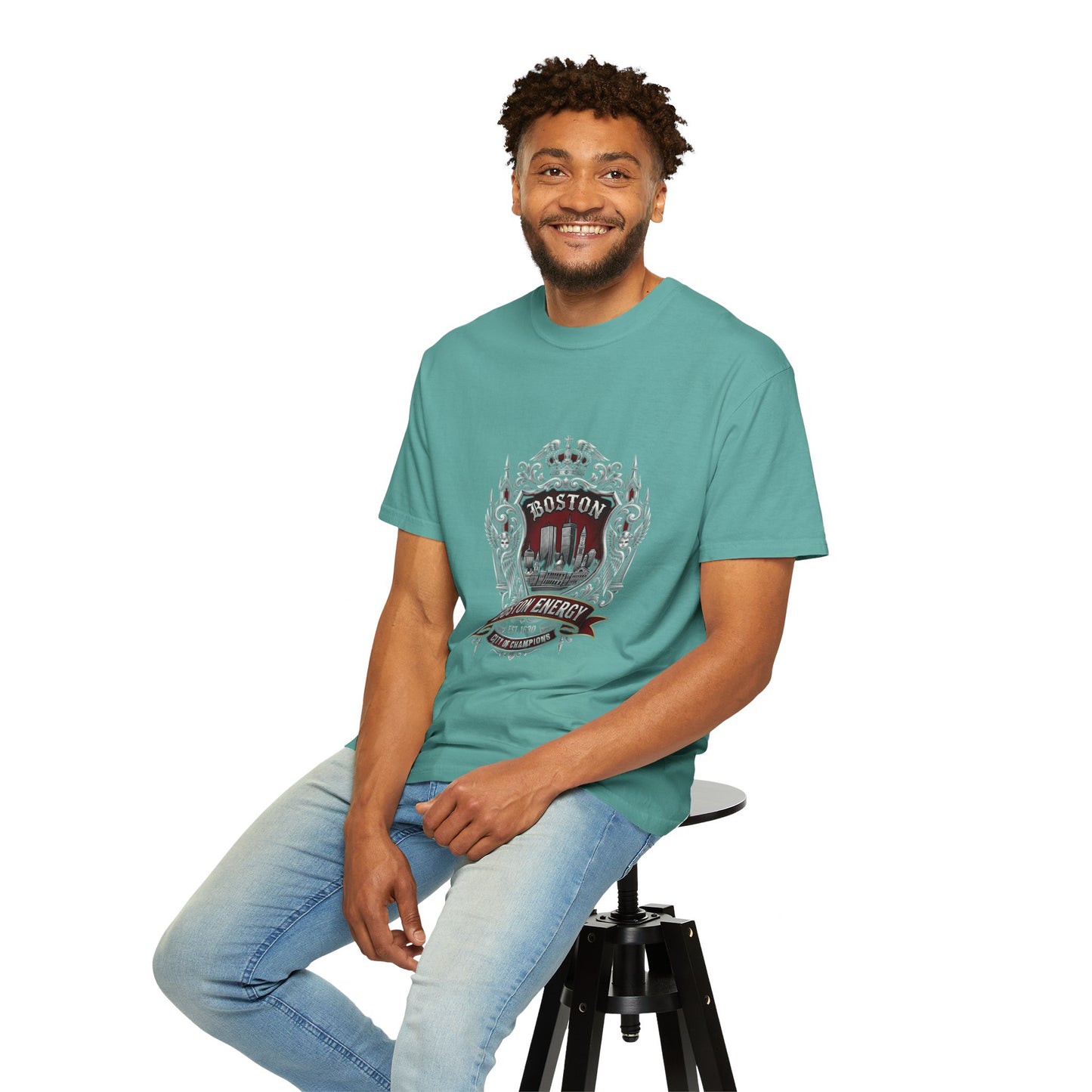 Boston Energy Vintage Crest T-Shirt — Retro City Skyline Tee