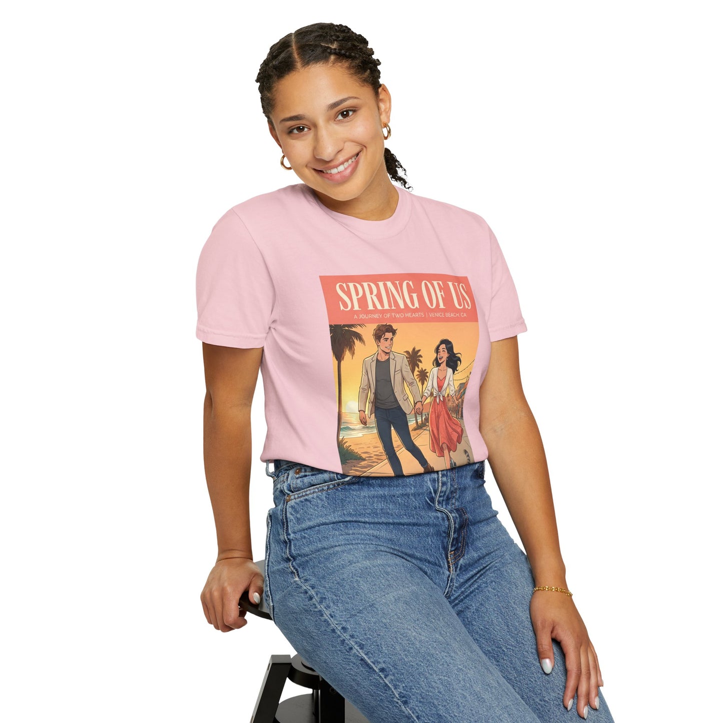 Spring of Us T-Shirt — Vintage Romantic Beach Couple Graphic Tee