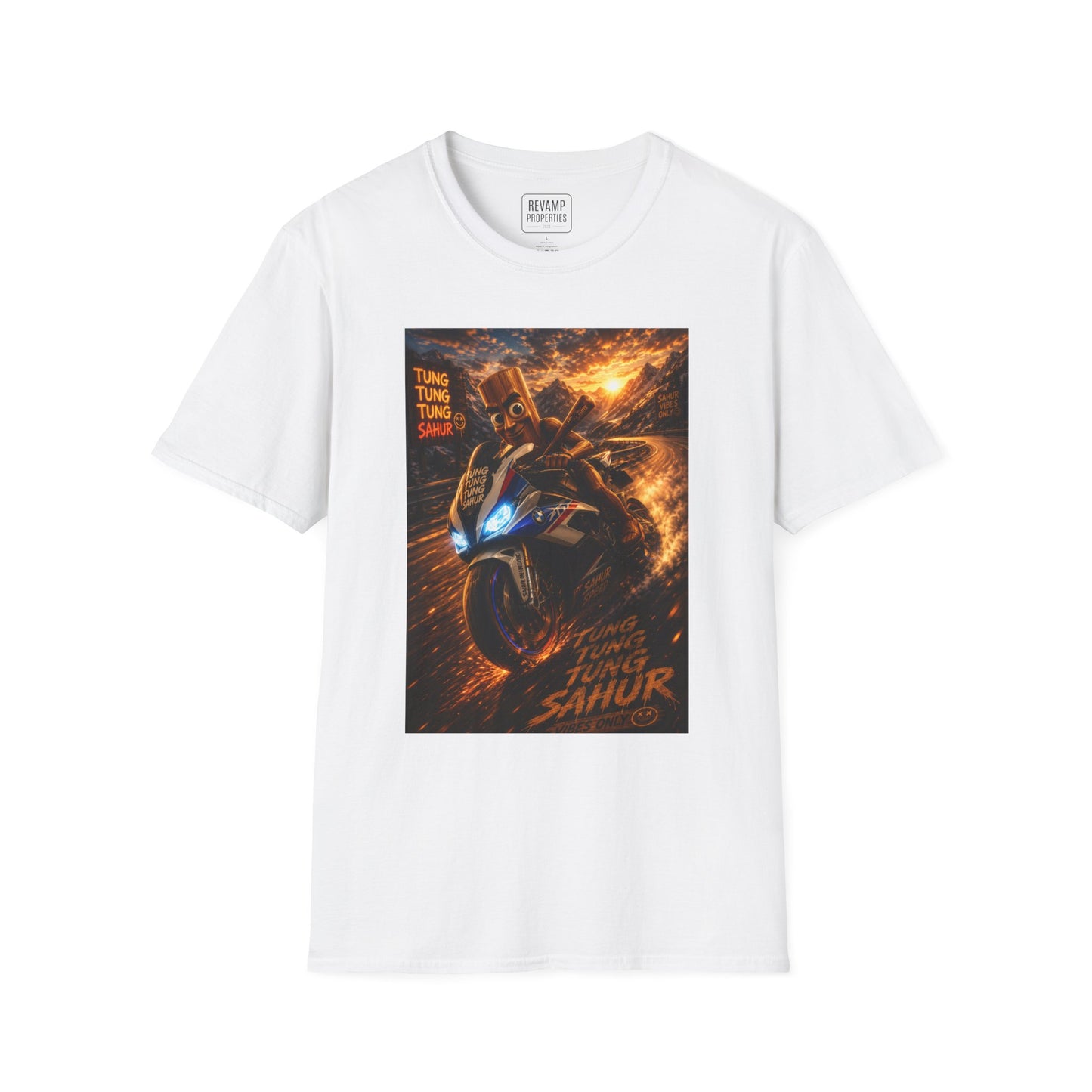 Tung Tung Tung Sahur 2 Wheels On Steel & Fire T-Shirt — "Time To Turn The Tide" Tee
