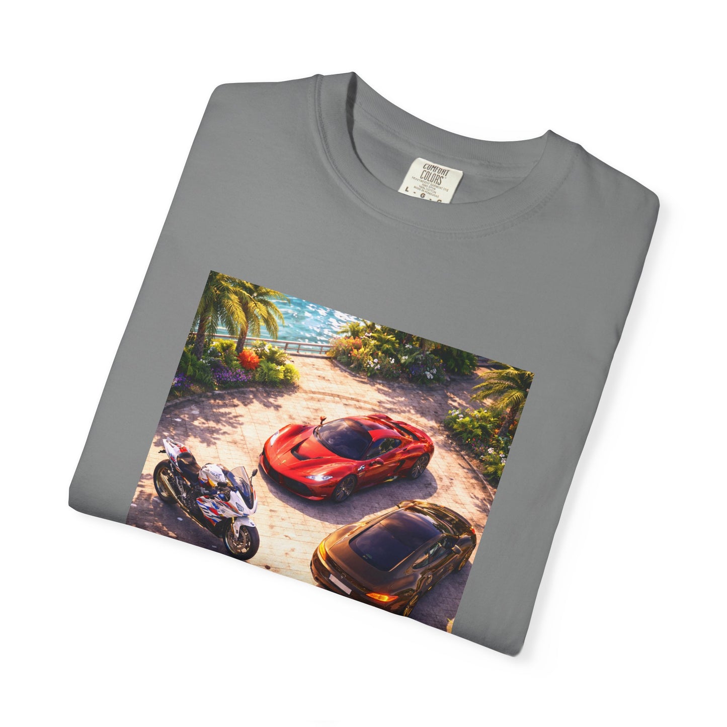 MULTI-VEHICLE - T-Shirt — Tropical Sports Cars & Motorbikes Print