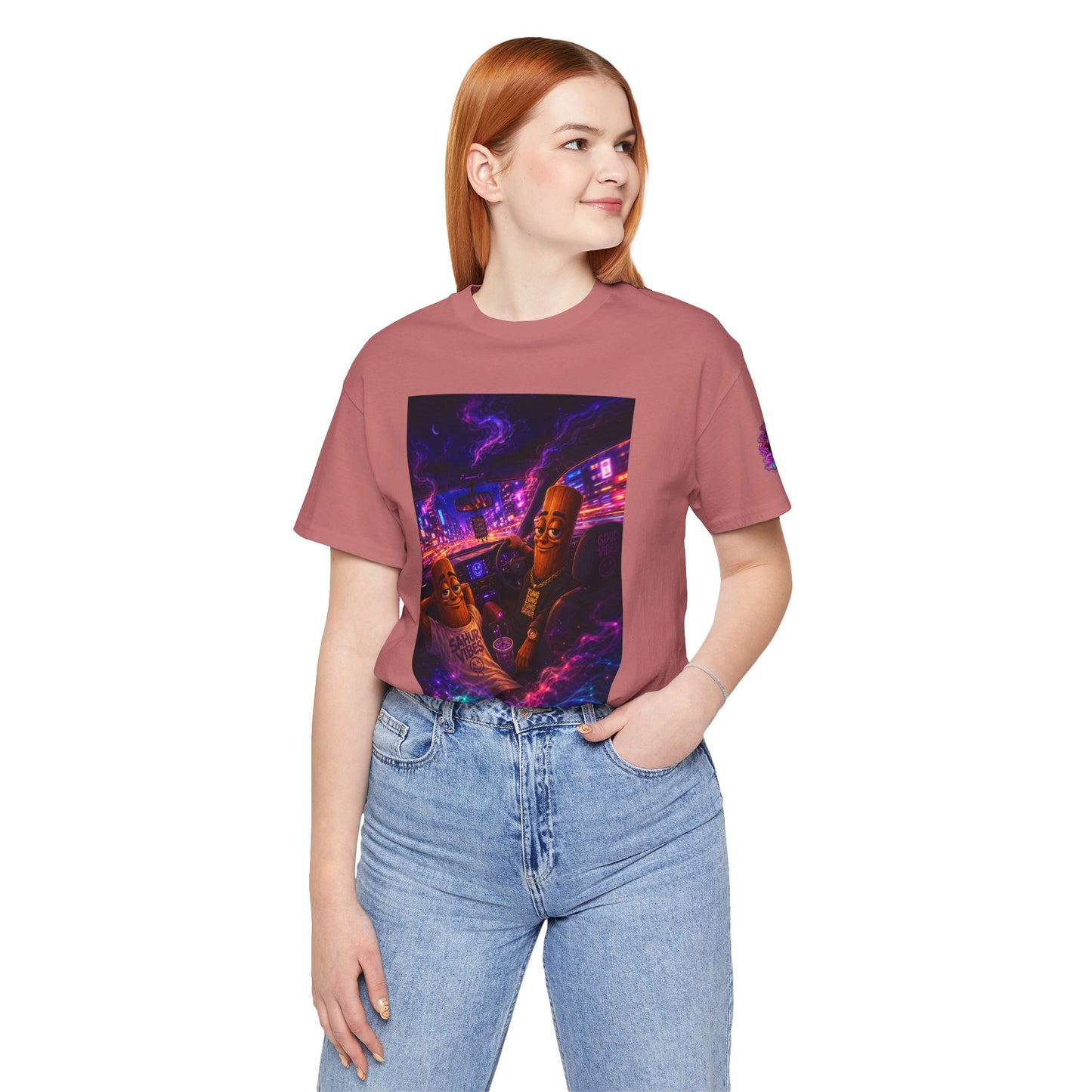Tung Tung Tung Sahur Who Ride Like Us T-Shirt — Night Cruise Vaporwave Graphic Tee