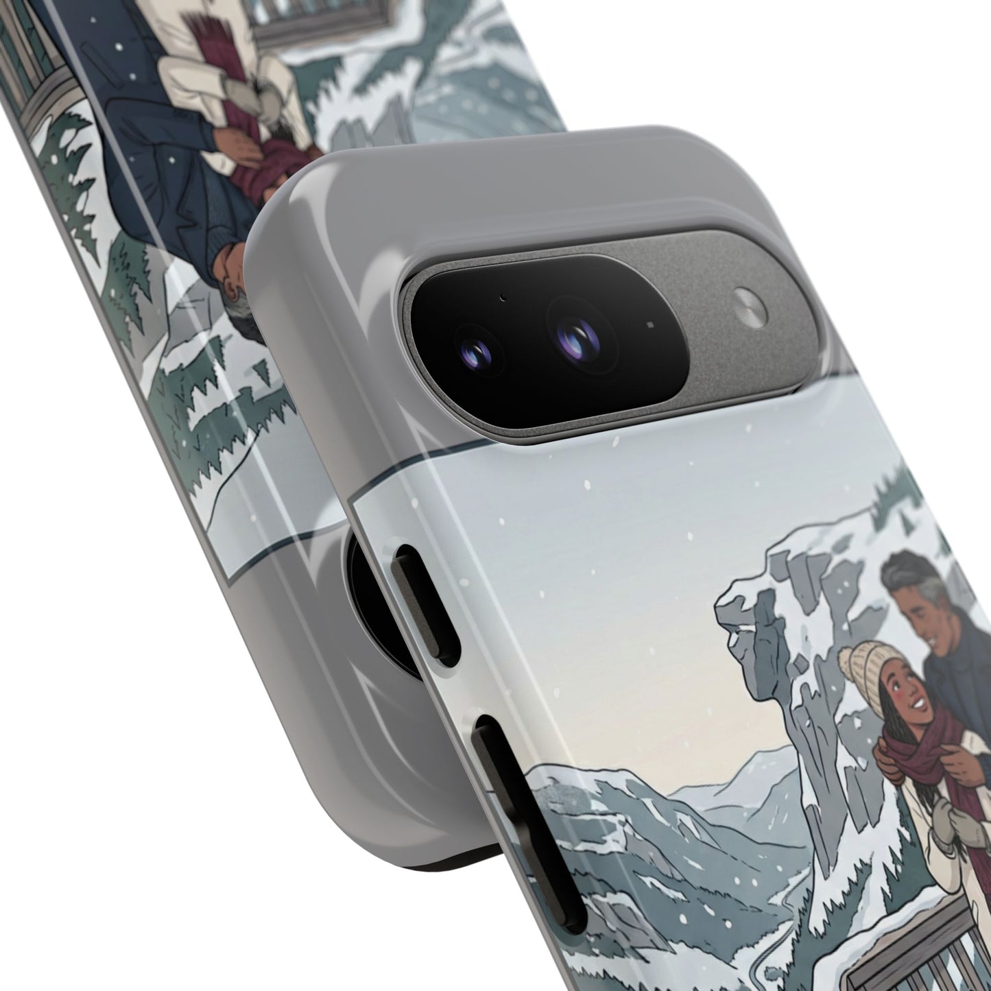 Winter Scenic Phone Case — Franconia Notch NH Couples & Husky Design