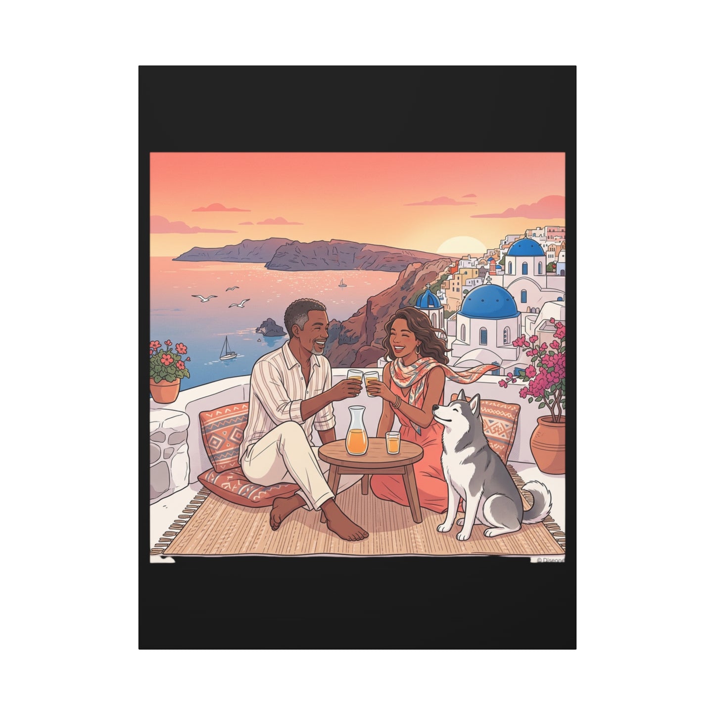 Santorini, Greece – “Sunset Serenade - Matte Canvas, Stretched, 1.25"