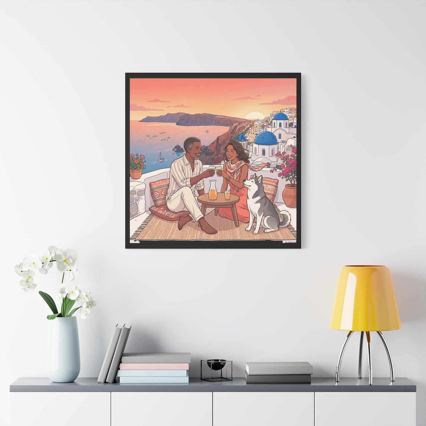 Santorini, Greece – “Sunset Serenade - Matte Canvas, Stretched, 1.25"