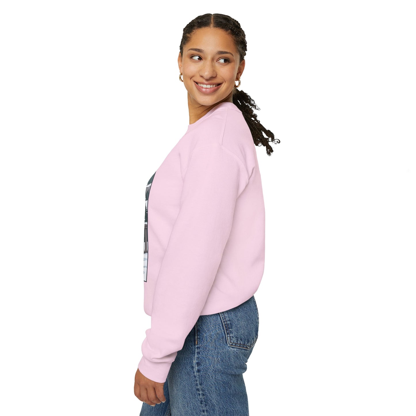 Crewneck Sweatshirt — Franconia Notch Winter Couple Scenic Graphic