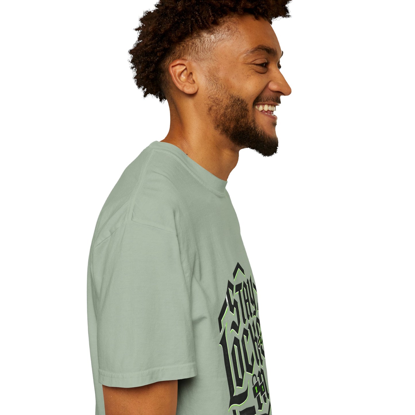 Stay Locked In T-Shirt — Bold Gothic Logo Tee