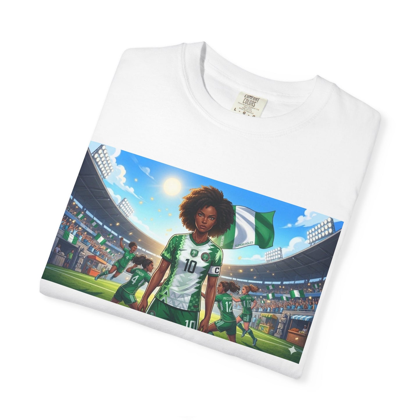Commander- Female- Nigerian Soccer Player Stadium  - T-shirt - Graphic Tee