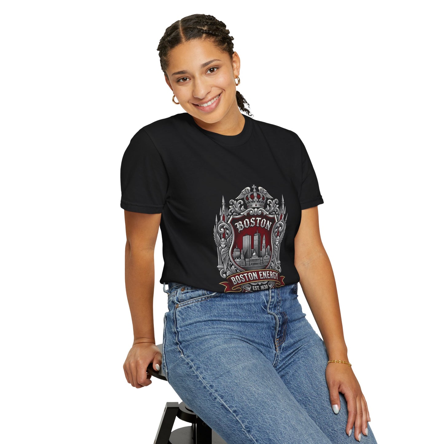 Boston Energy Vintage Crest T-Shirt — Retro City Skyline Tee