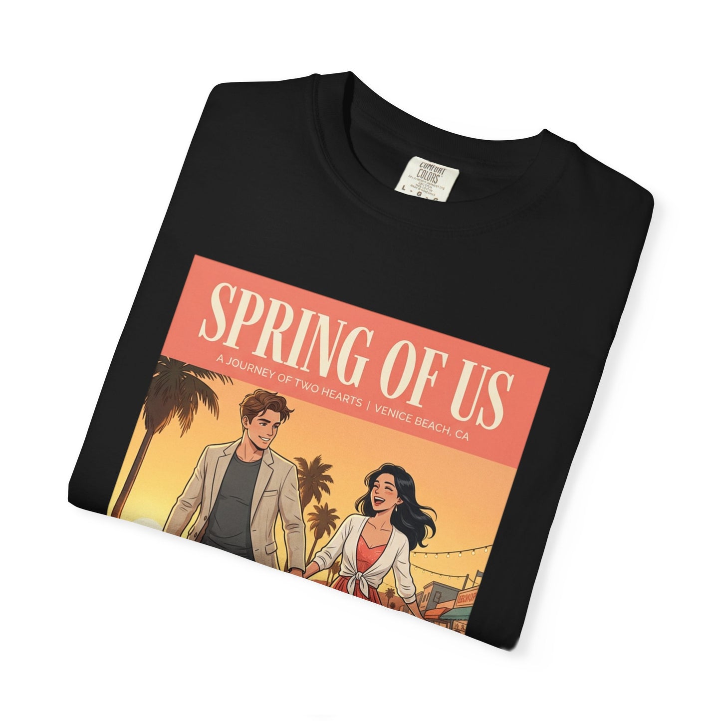 Spring of Us T-Shirt — Vintage Romantic Beach Couple Graphic Tee