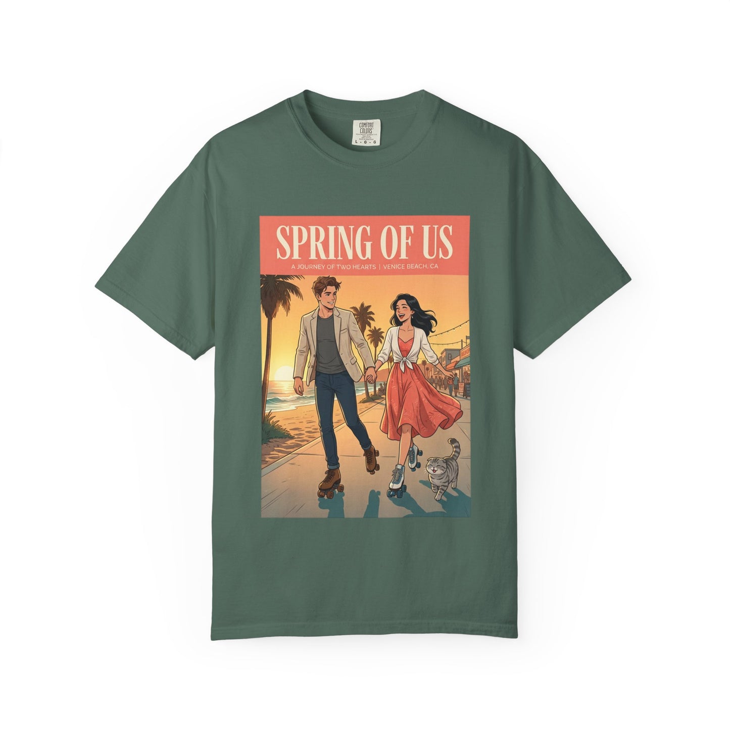 Spring of Us T-Shirt — Vintage Romantic Beach Couple Graphic Tee