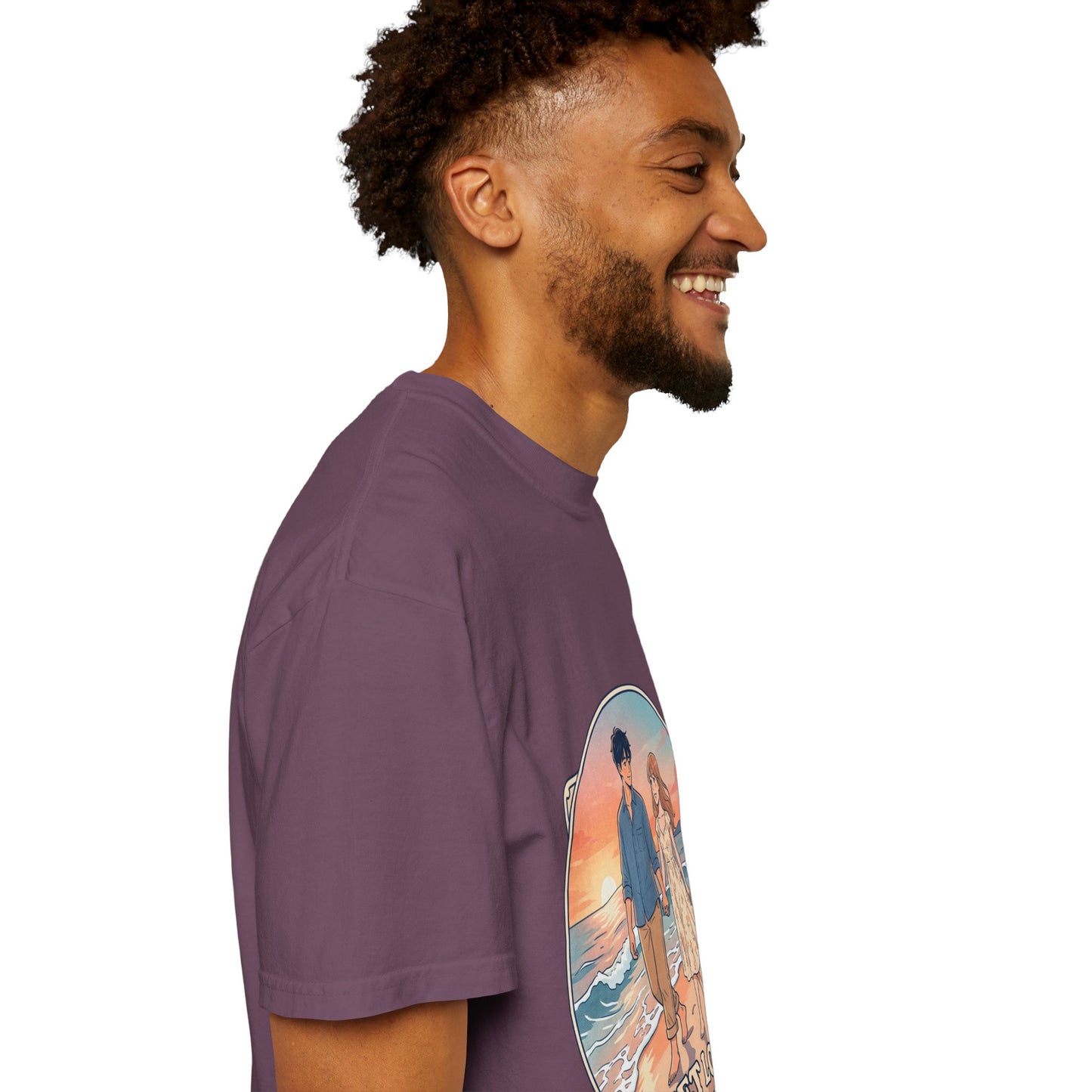 Sunset Lovers Beach T-Shirt — Romantic Couple Graphic Tee