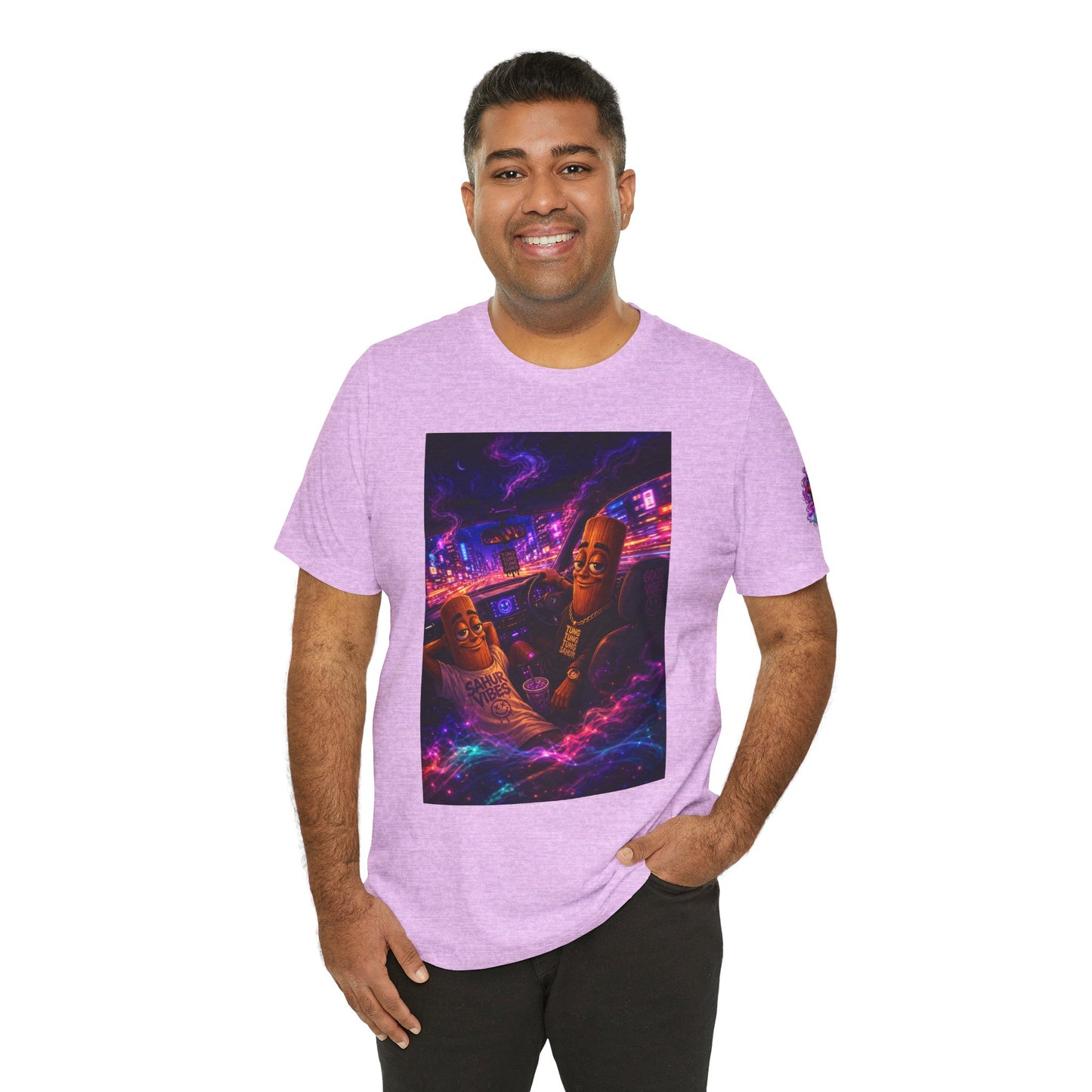 Tung Tung Tung Sahur Who Ride Like Us T-Shirt — Night Cruise Vaporwave Graphic Tee