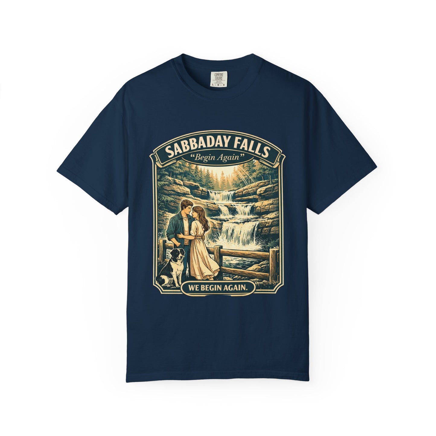 Sabbaday Falls 'We Begin Again' Vintage Nature T-Shirt