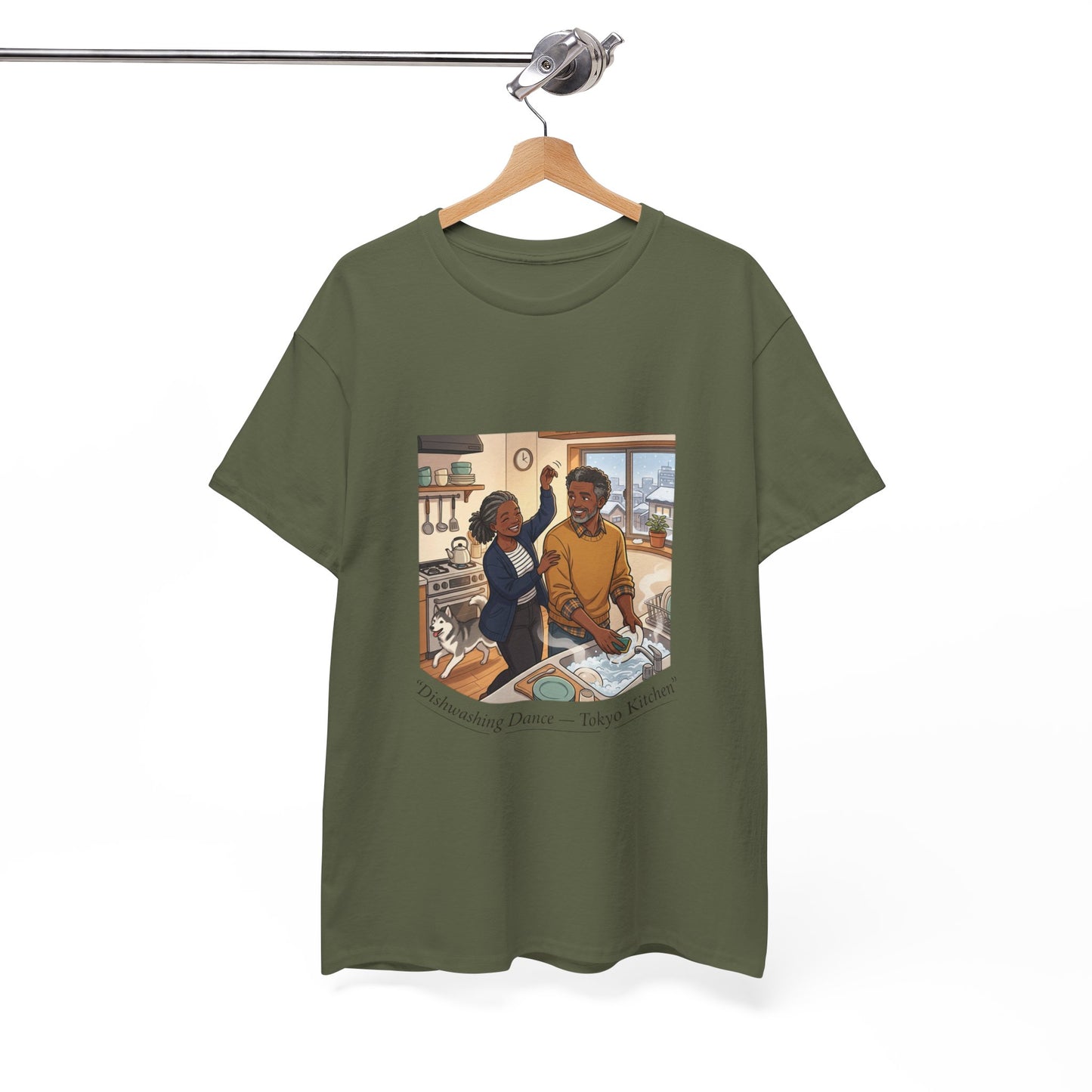 Dishwashing Dance Tee — Couple Kitchen Graphic T-Shirt