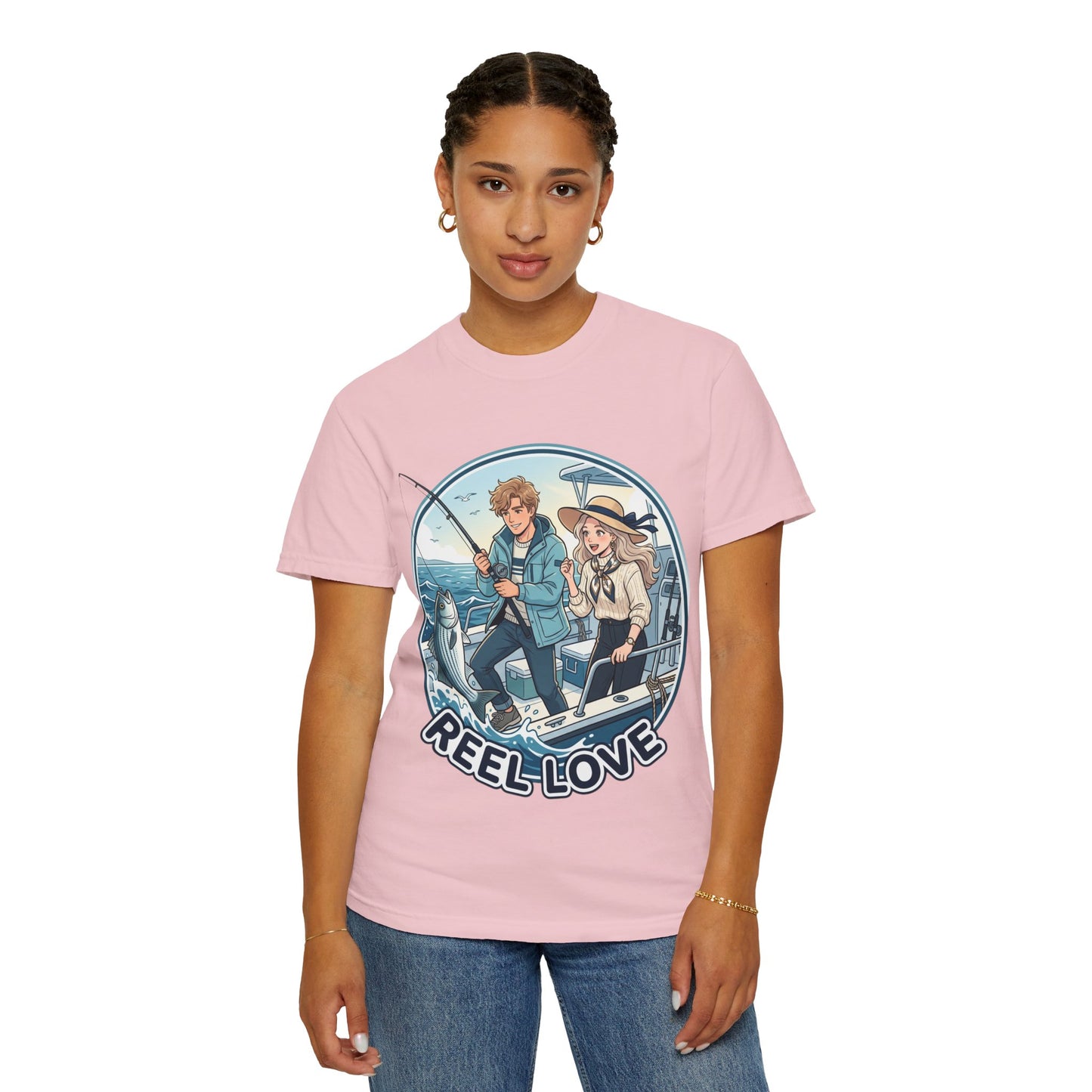 Reel Love Fishing T-Shirt — Cute Couple Anglers Graphic Tee