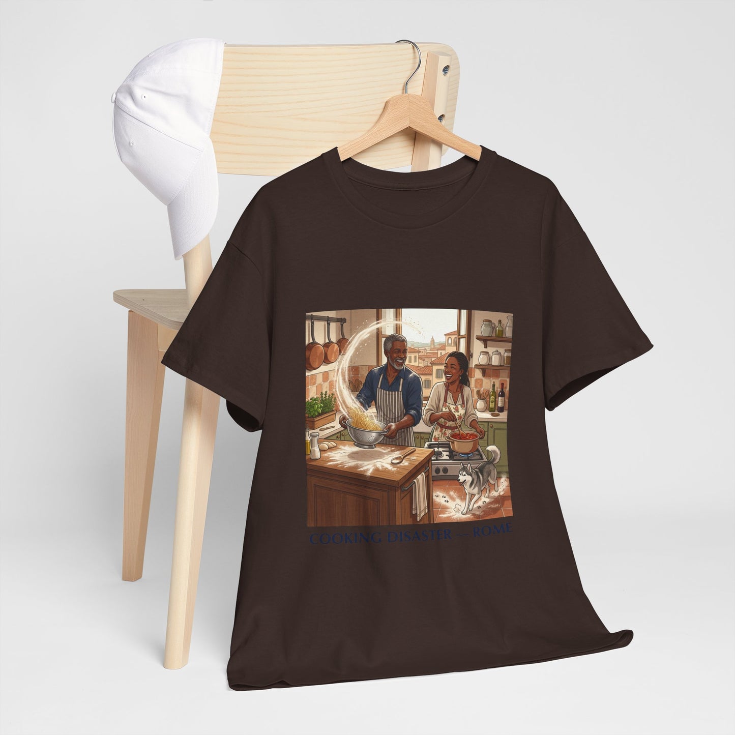 T-Shirt — 'Cooking Disaster — Rome' Illustrated Cooking Tee