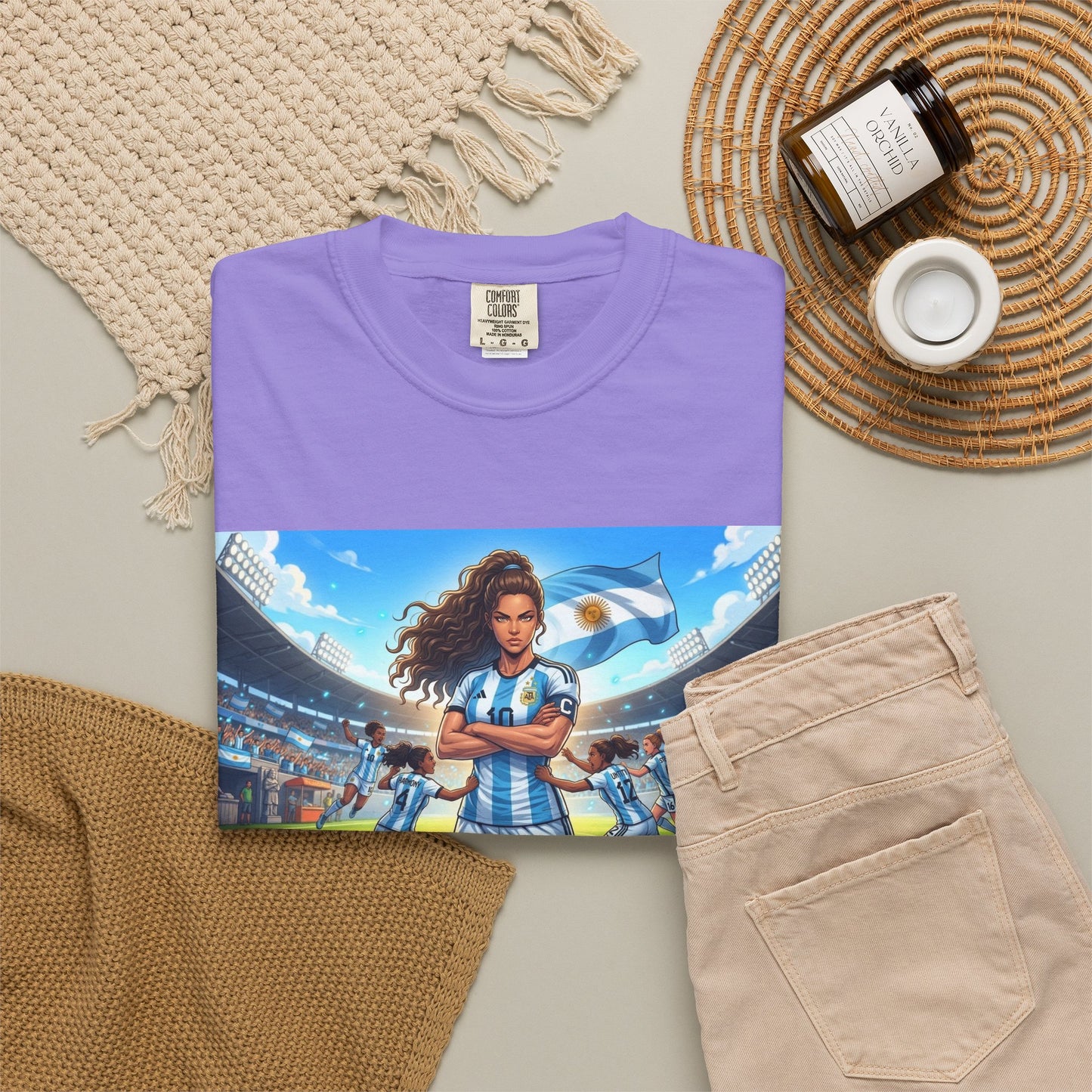 Argentina Soccer Heroine Stadium T-Shirt – Female Soccer Player Graphic Tee