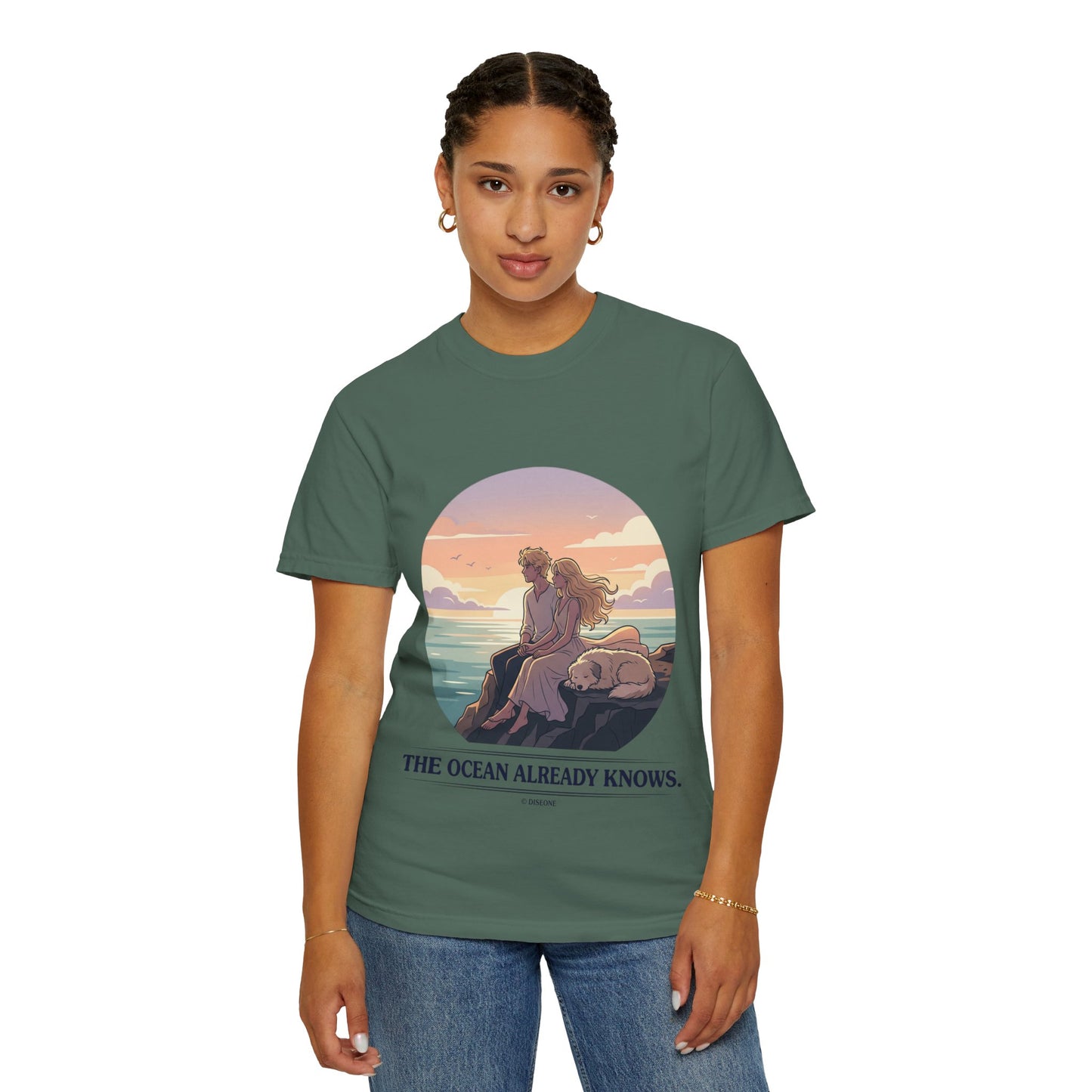 Ocean Sunset Graphic T-Shirt — "The Ocean Already Knows"