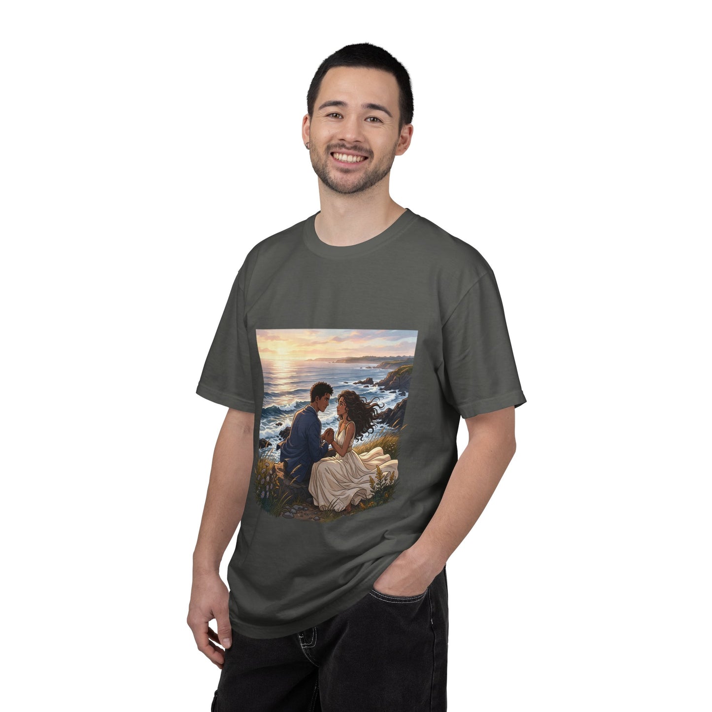 Romantic Sunset Beach Couple T-Shirt