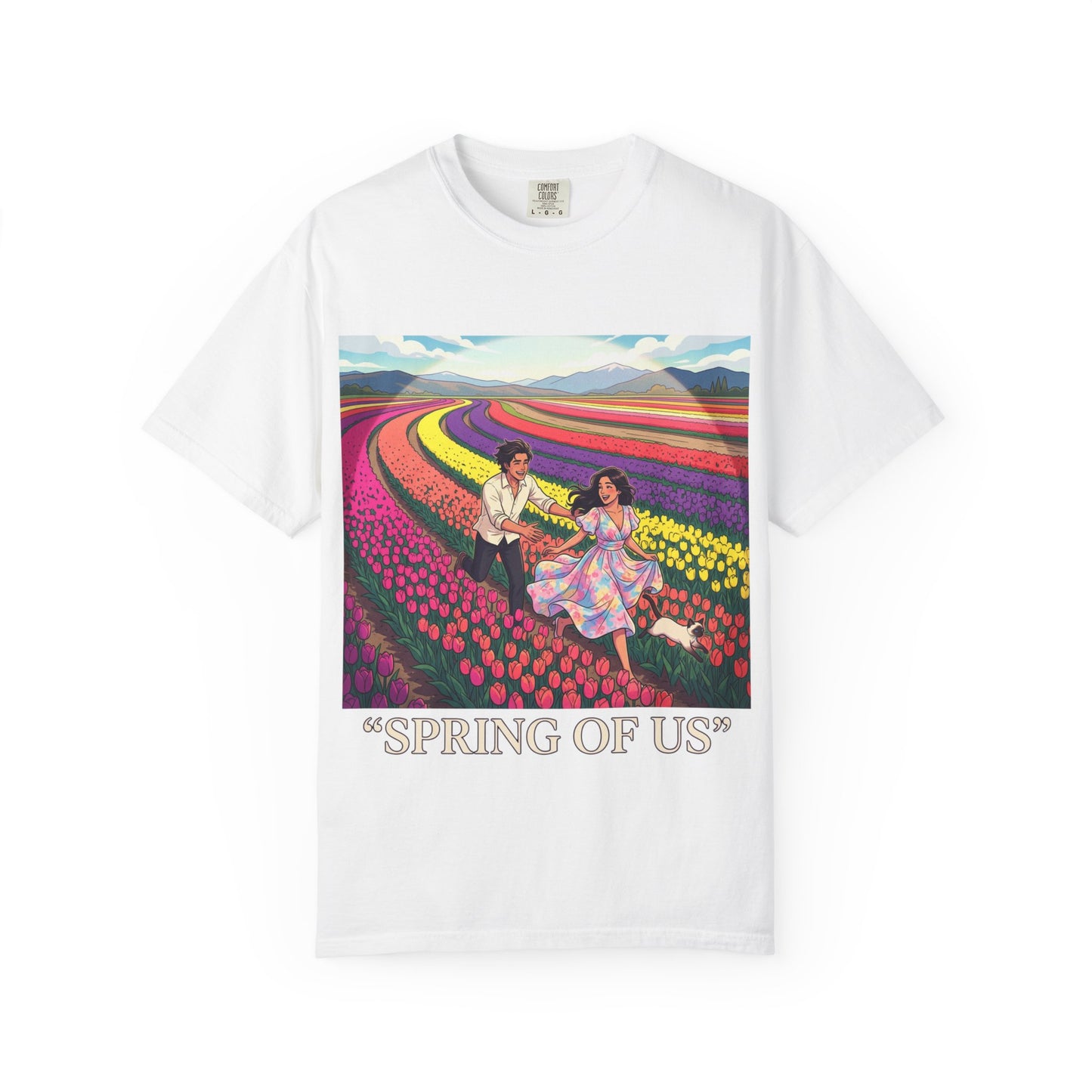 Spring of Us T-Shirt — Floral Field Vintage Couple Graphic Tee