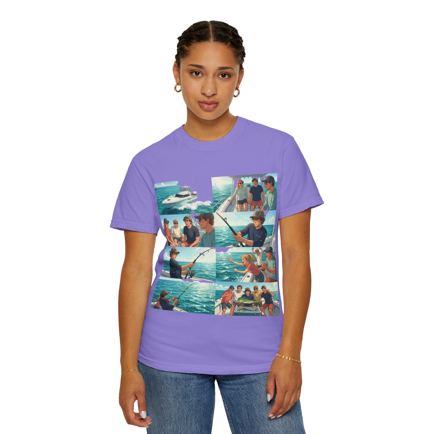 Deep Sea Energy (Friends Fishing Edition) Fishing Trip Photo Collage T-Shirt