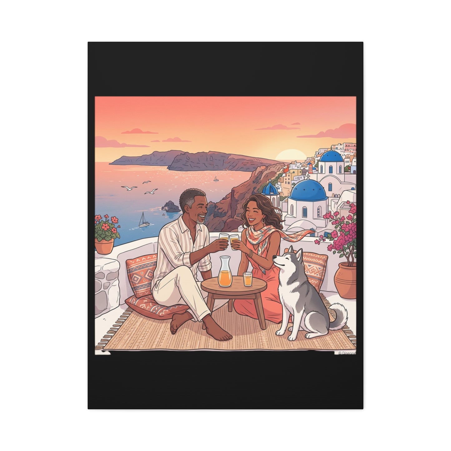 Santorini, Greece – “Sunset Serenade - Matte Canvas, Stretched, 1.25"