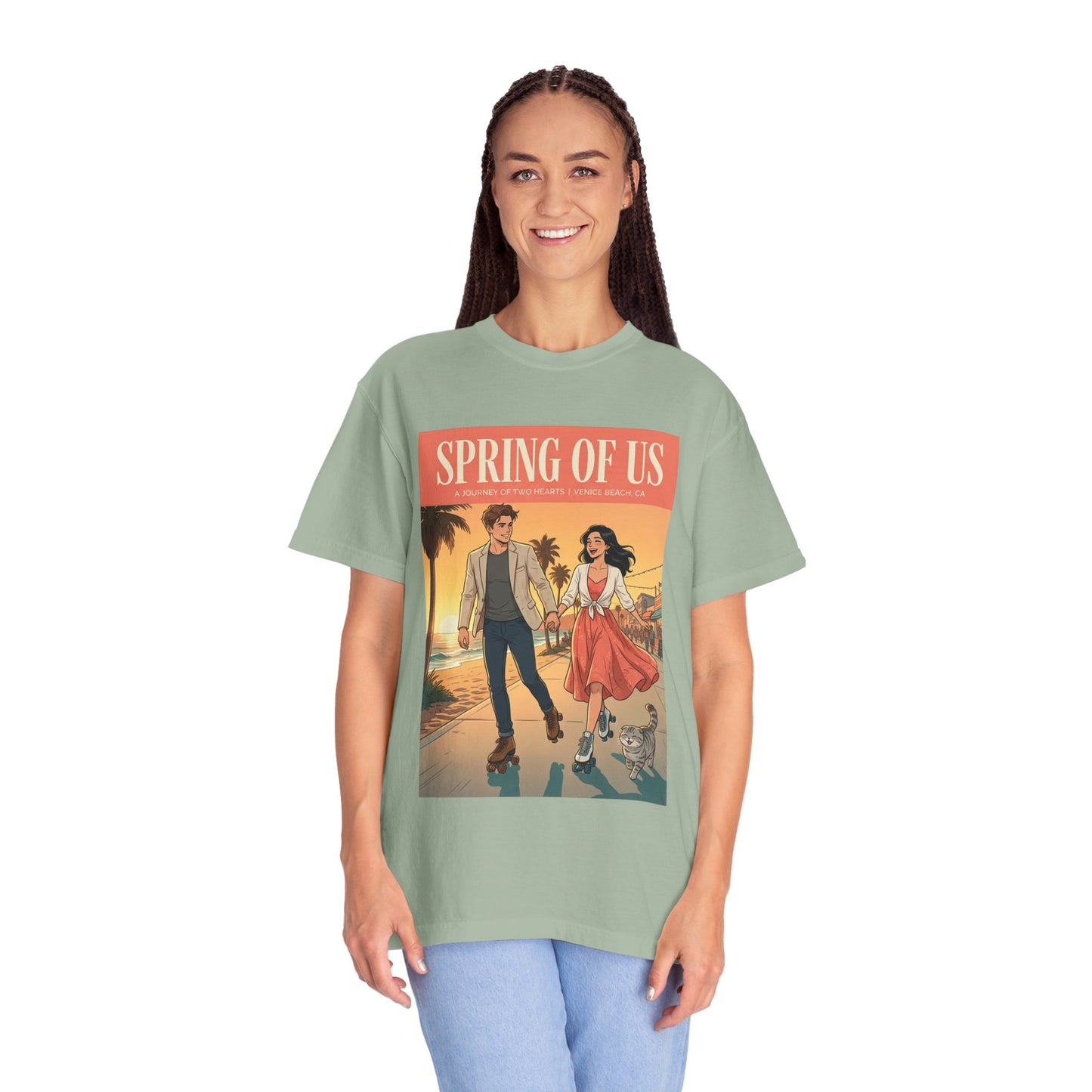 Spring of Us T-Shirt — Vintage Romantic Beach Couple Graphic Tee
