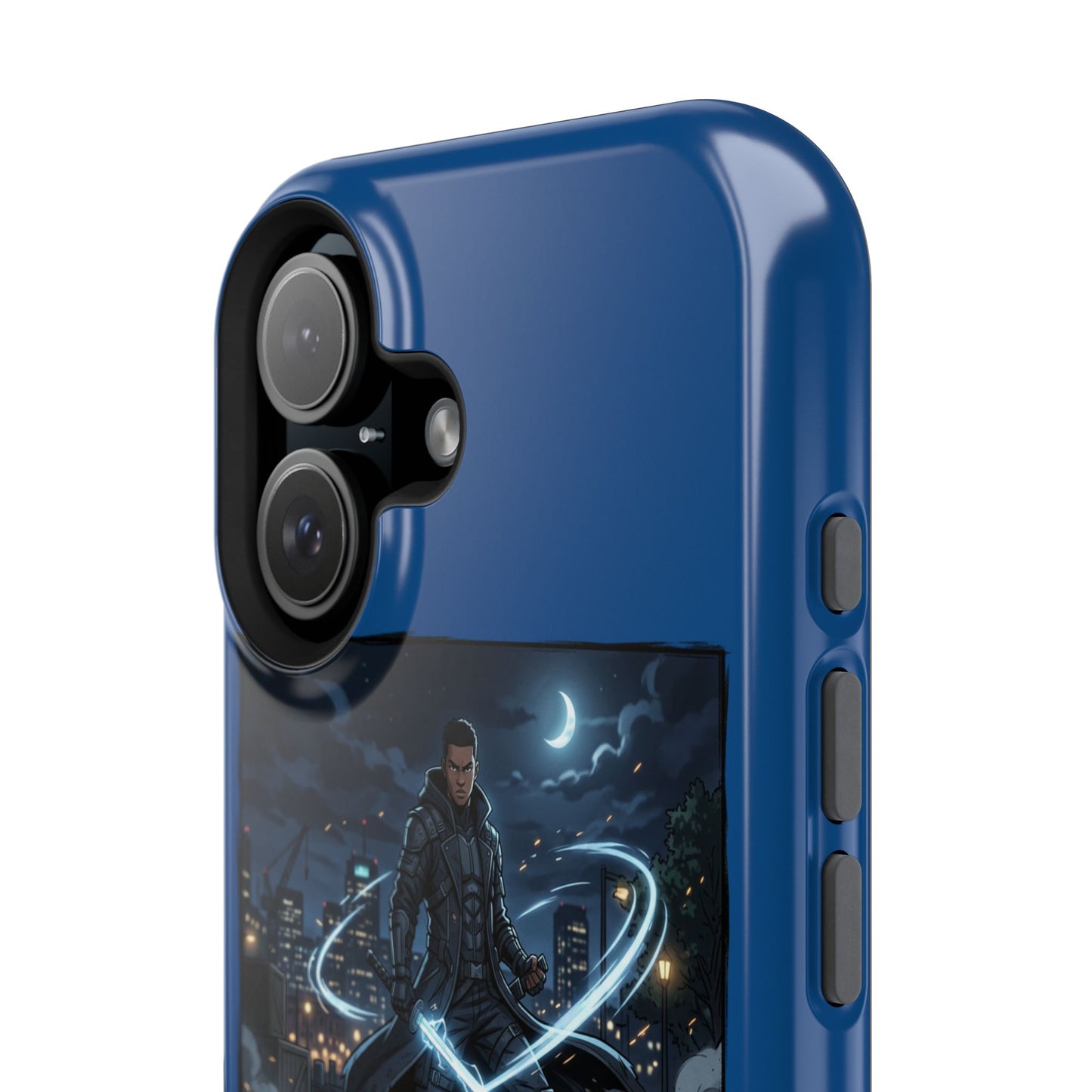Magnetic Impact-Resistant Phone Case — Night Warrior Sci‑Fi Design