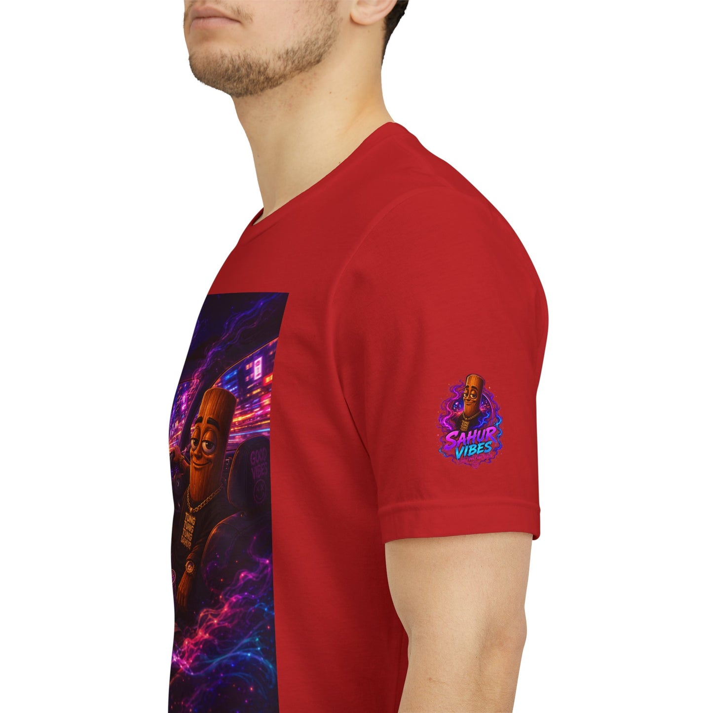 Tung Tung Tung Sahur Who Ride Like Us T-Shirt — Night Cruise Vaporwave Graphic Tee