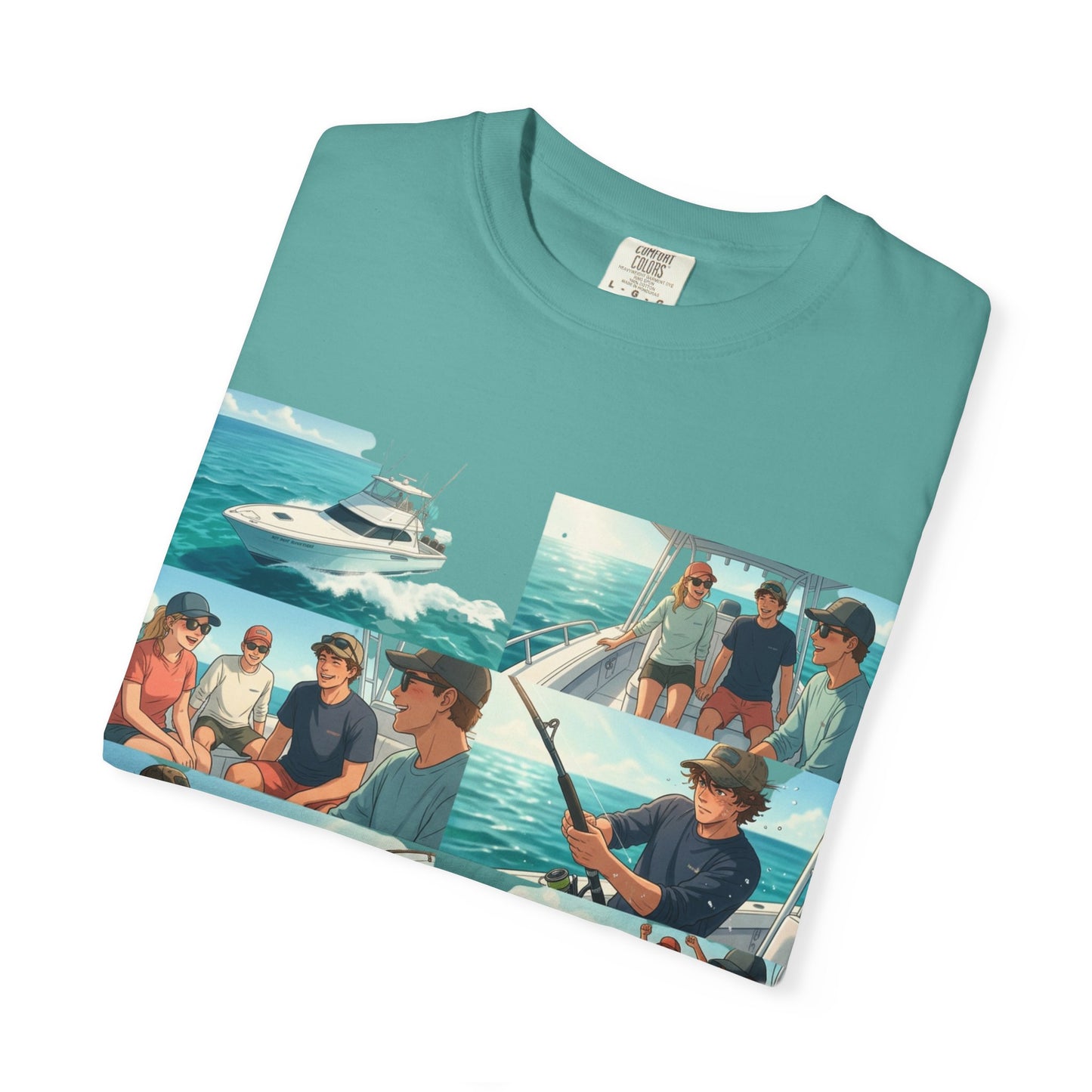 Deep Sea Energy (Friends Fishing Edition) Fishing Trip Photo Collage T-Shirt