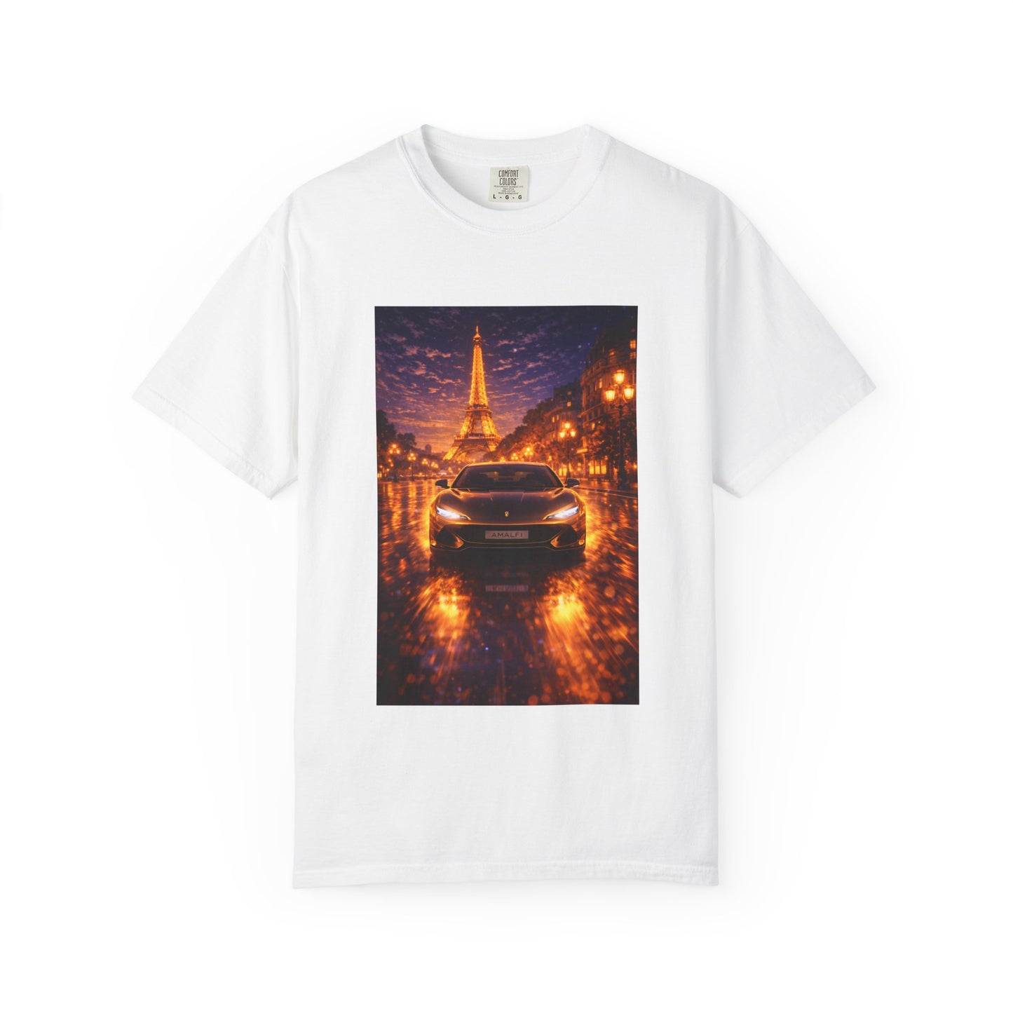 Paris Night Drive T-Shirt — Eiffel Tower Car Scene