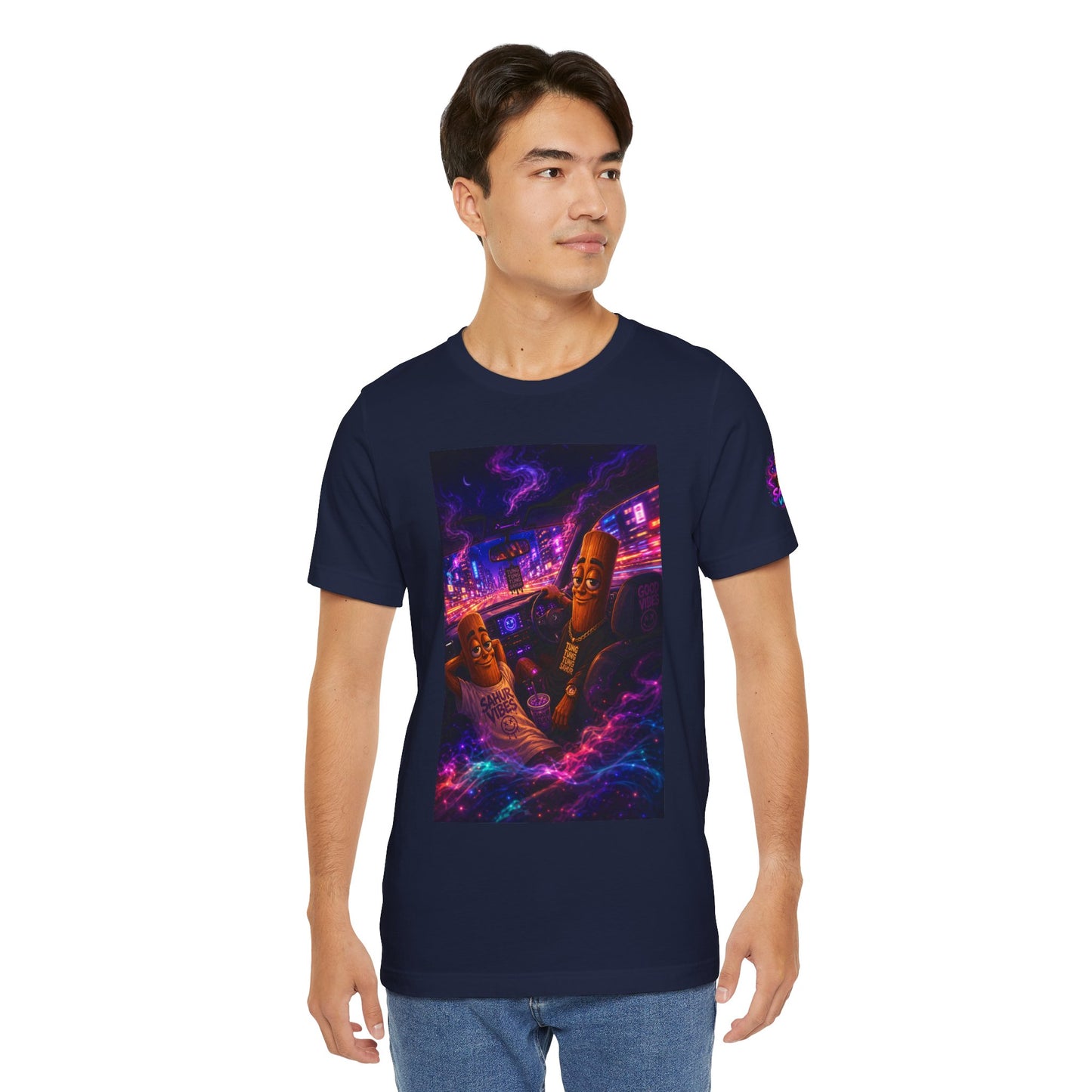 Tung Tung Tung Sahur Who Ride Like Us T-Shirt — Night Cruise Vaporwave Graphic Tee