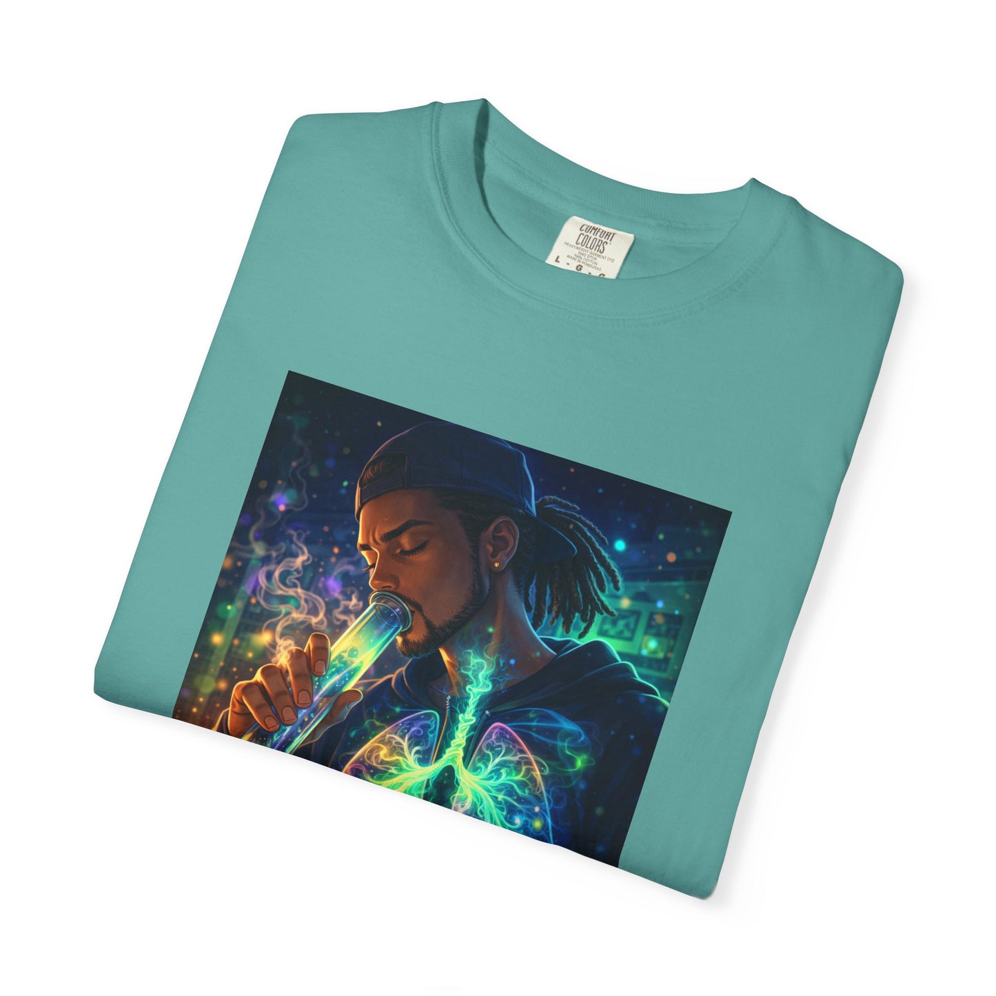 Cosmic Lungs T-Shirt — Neon Anatomical Art Tee