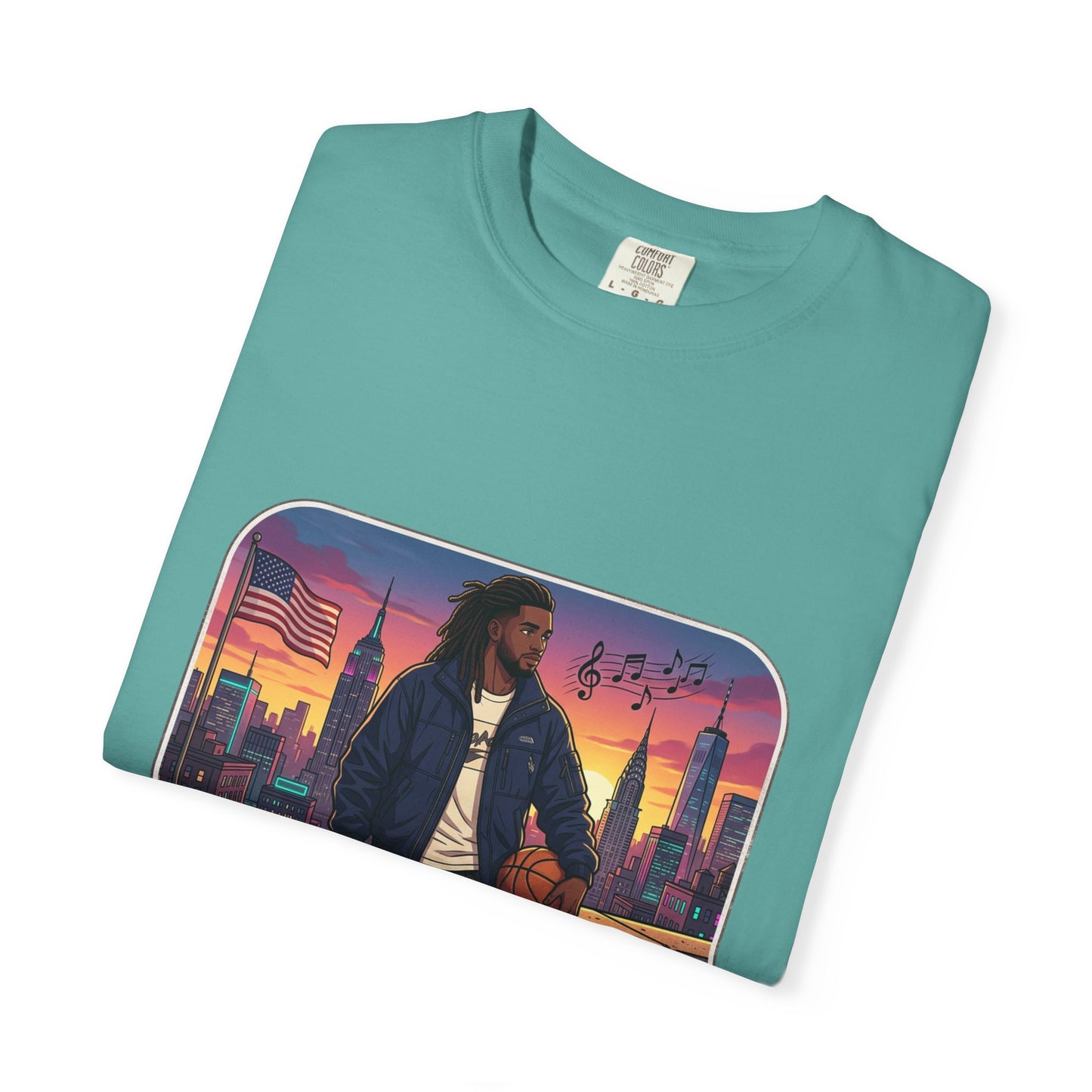 City Sunset Basketball Player T-Shirt — Urban Hoop Lifestyle Tee