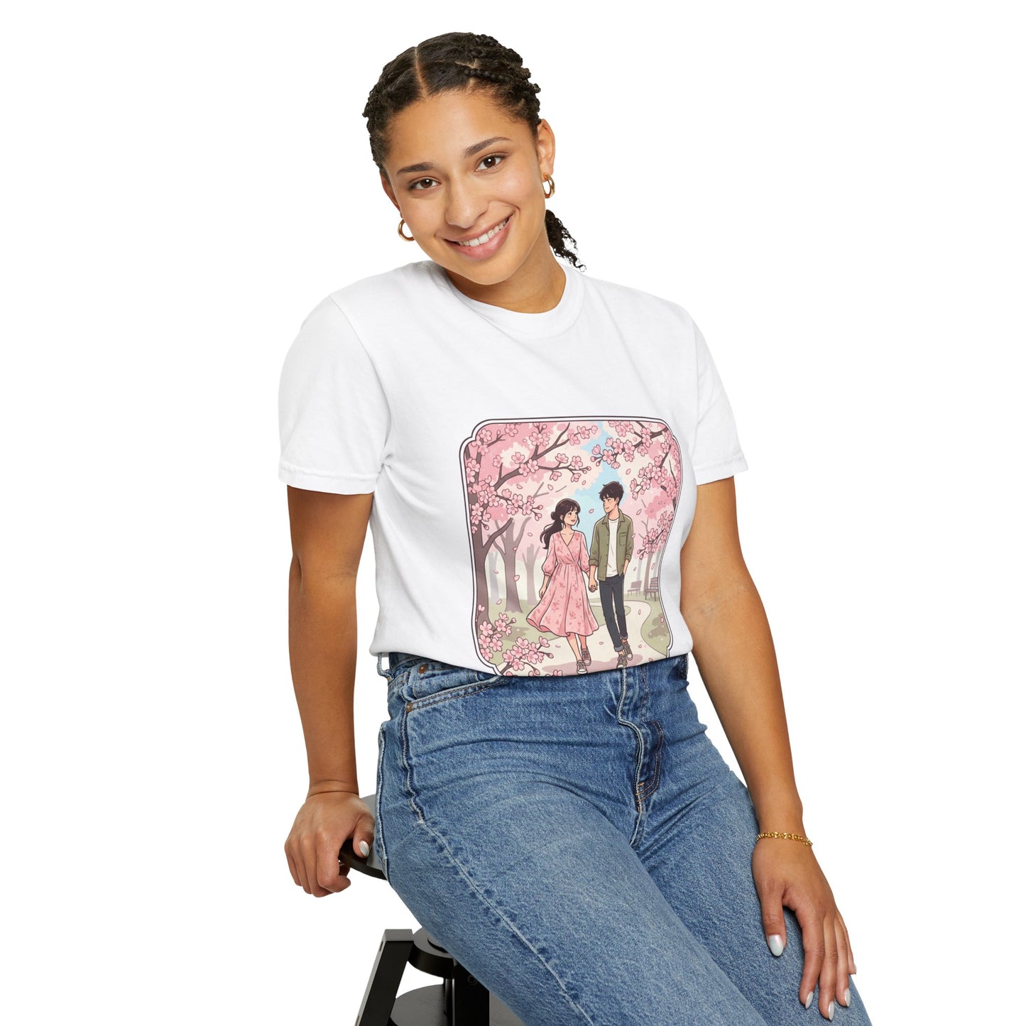 Spring in Japan T-Shirt — Cherry Blossom Couple Graphic Tee