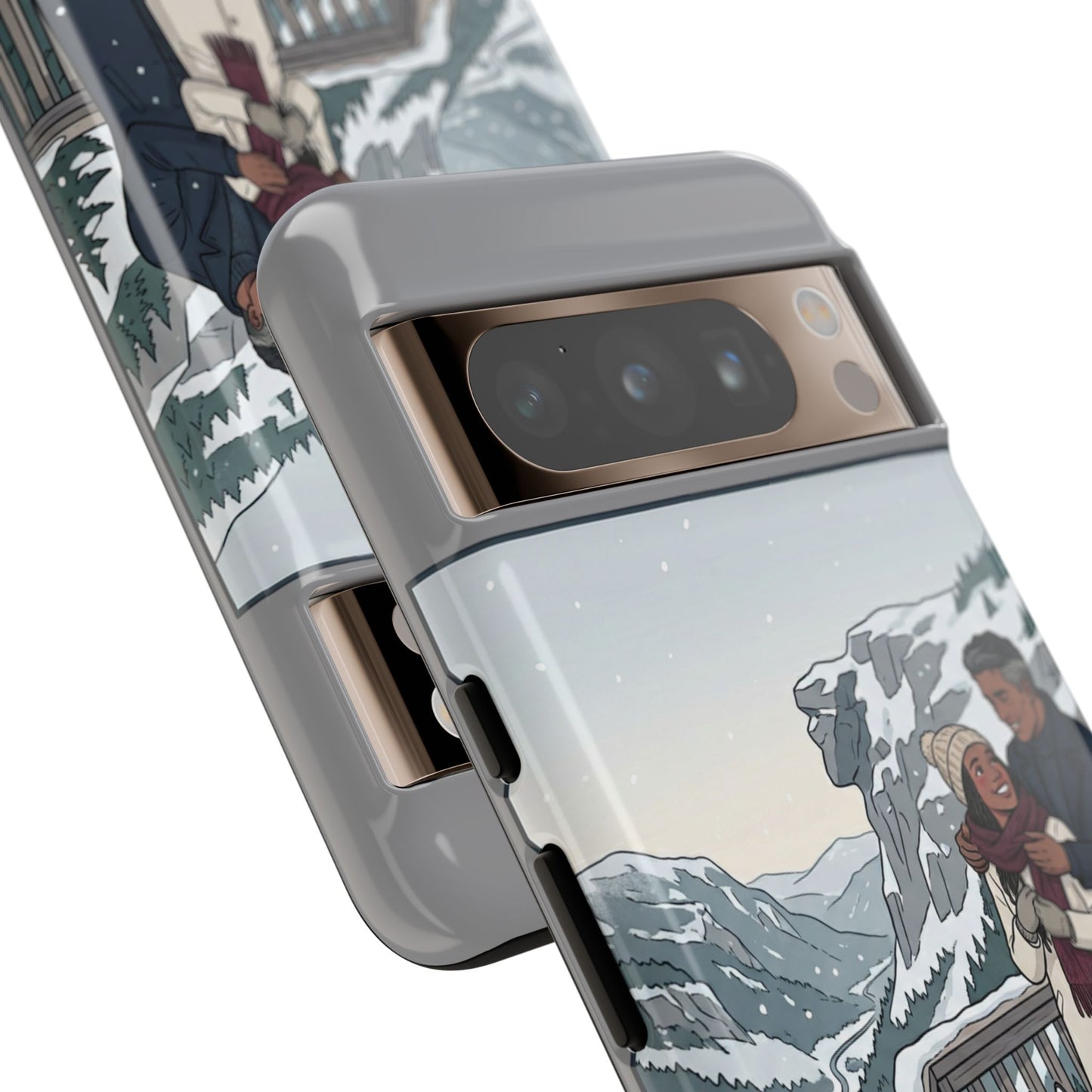 Winter Scenic Phone Case — Franconia Notch NH Couples & Husky Design