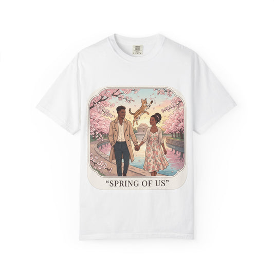 Spring of Us T-Shirt — Romantic Cherry Blossom Couple Graphic Tee